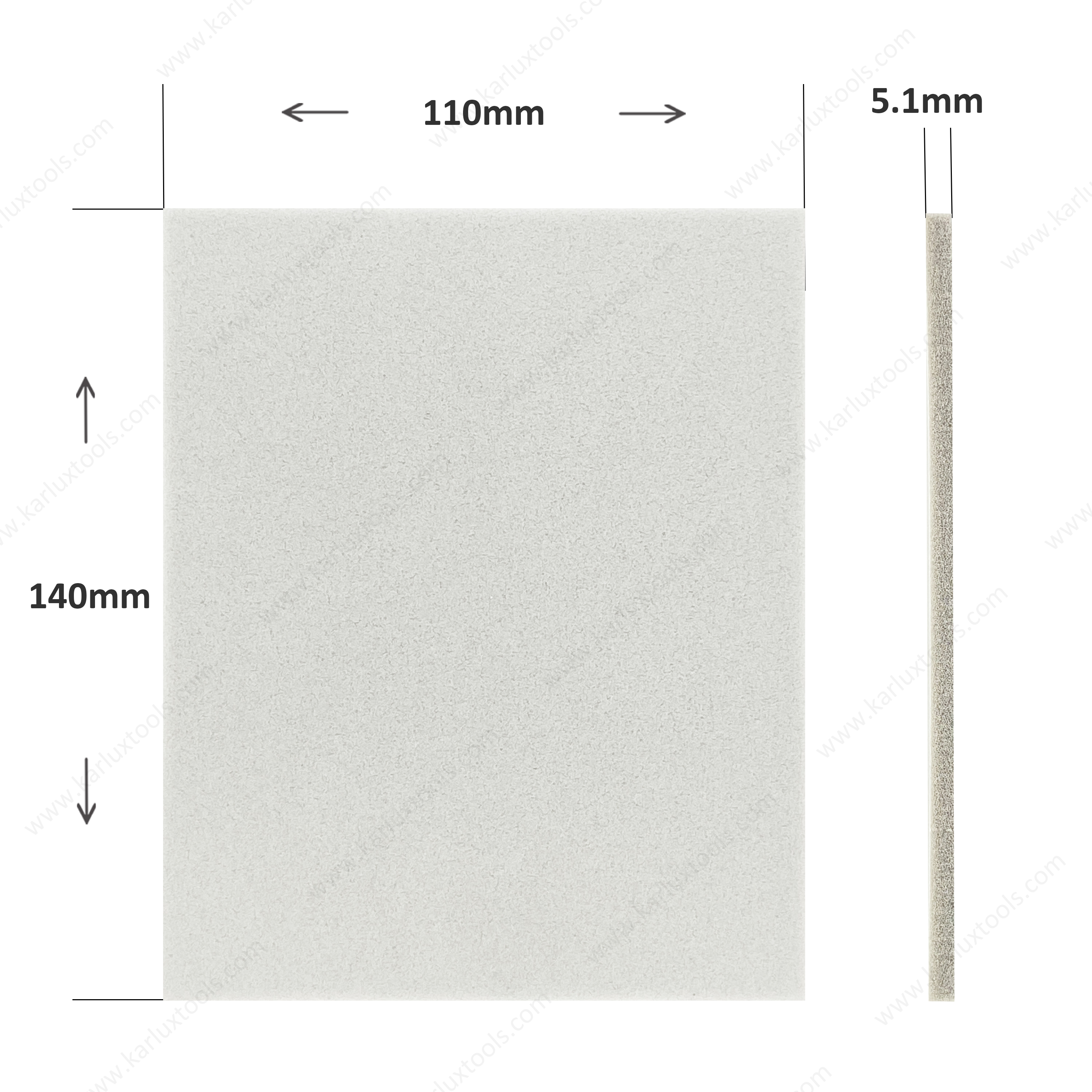 110*140mm 细粒度绿色超细 P1500 粒度柔性抛光垫防擦垫 磨具 海绵软背打磨海绵