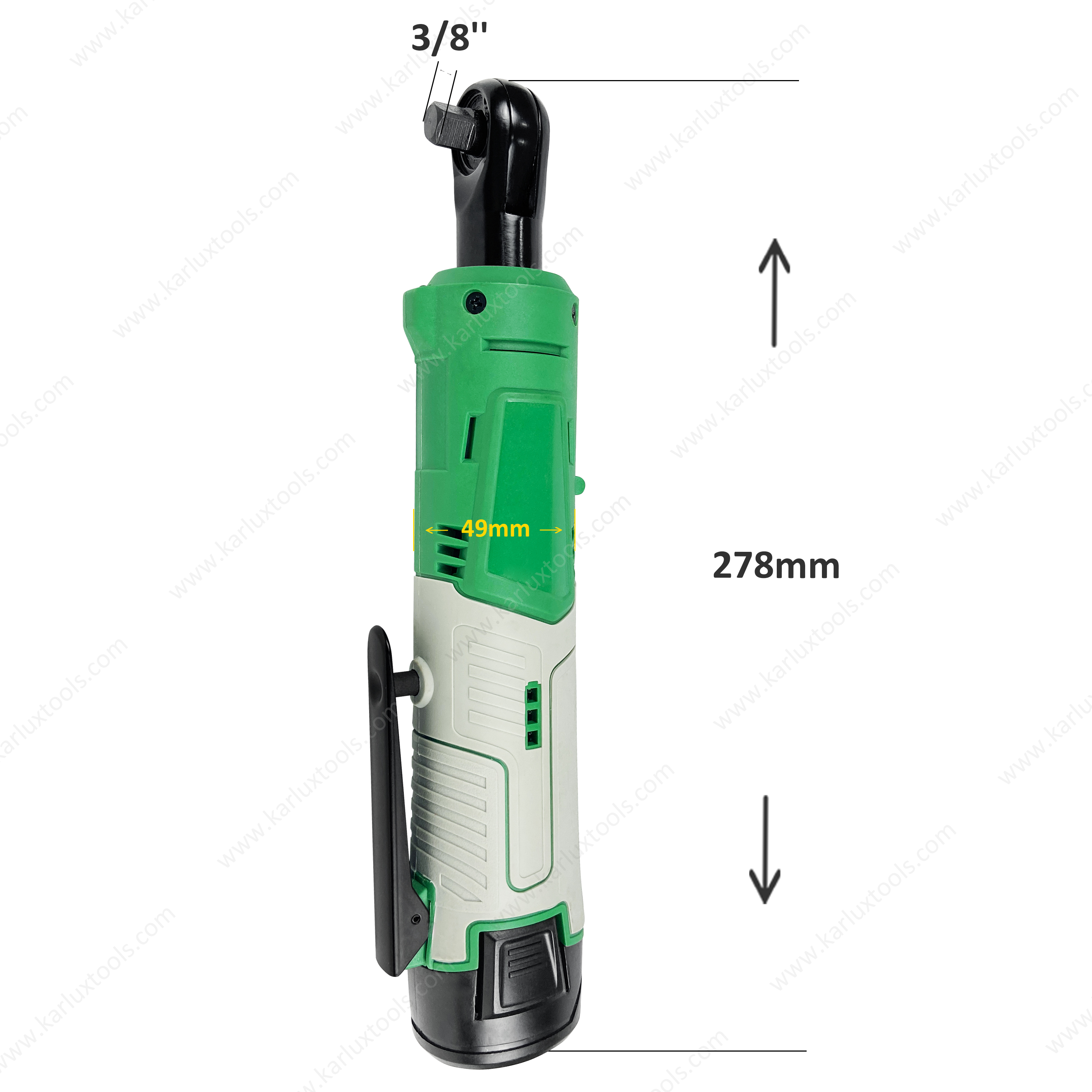 CBRWG3841212V-C 充电式棘轮扳手 12V 2000mAh 200rpm 六角孔 3/8'' 螺栓尺寸 M10 最大扭矩 41N.m