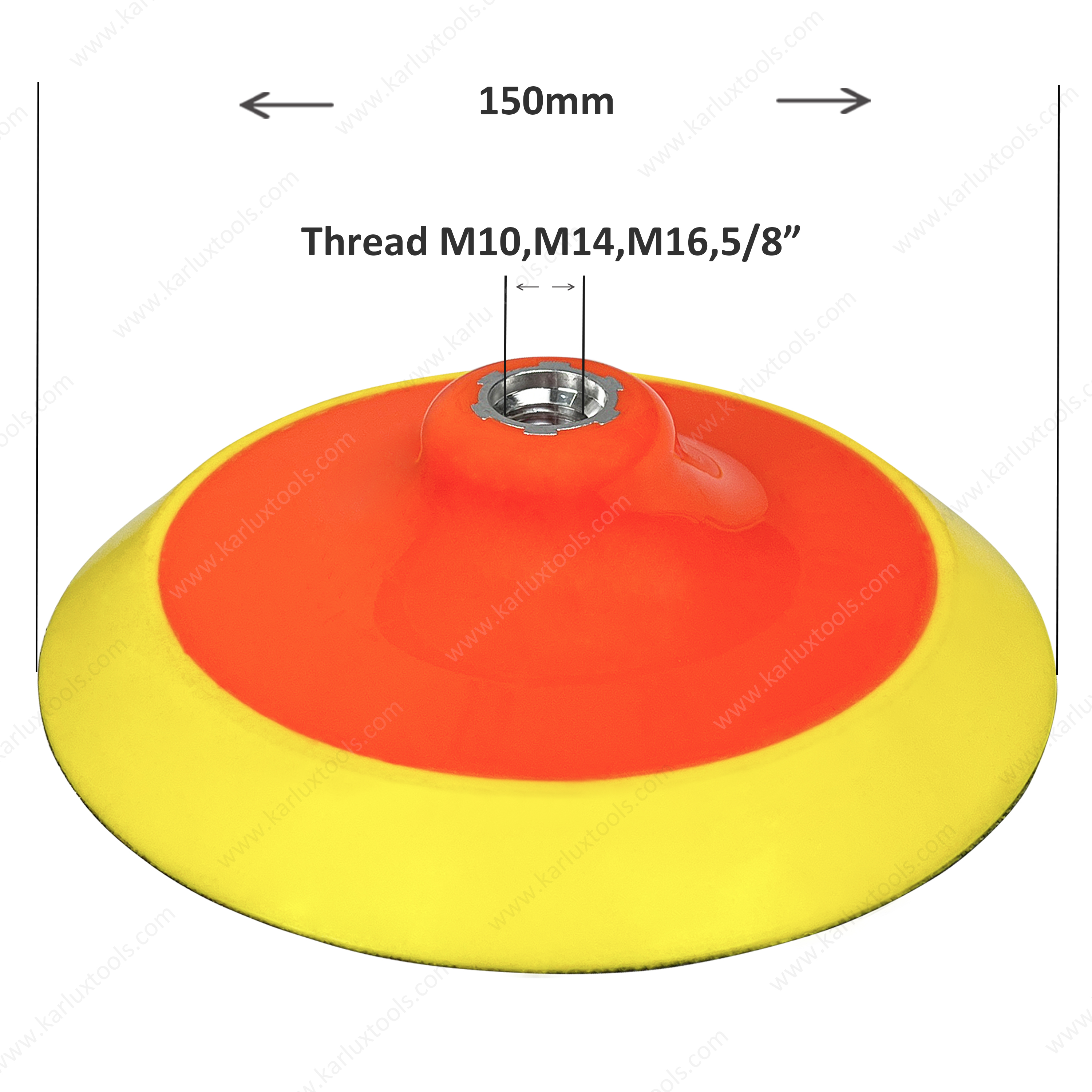 yello pu 6inch（150mm）线M14，M16，5/8'sander靠背垫砂板砂板砂垫