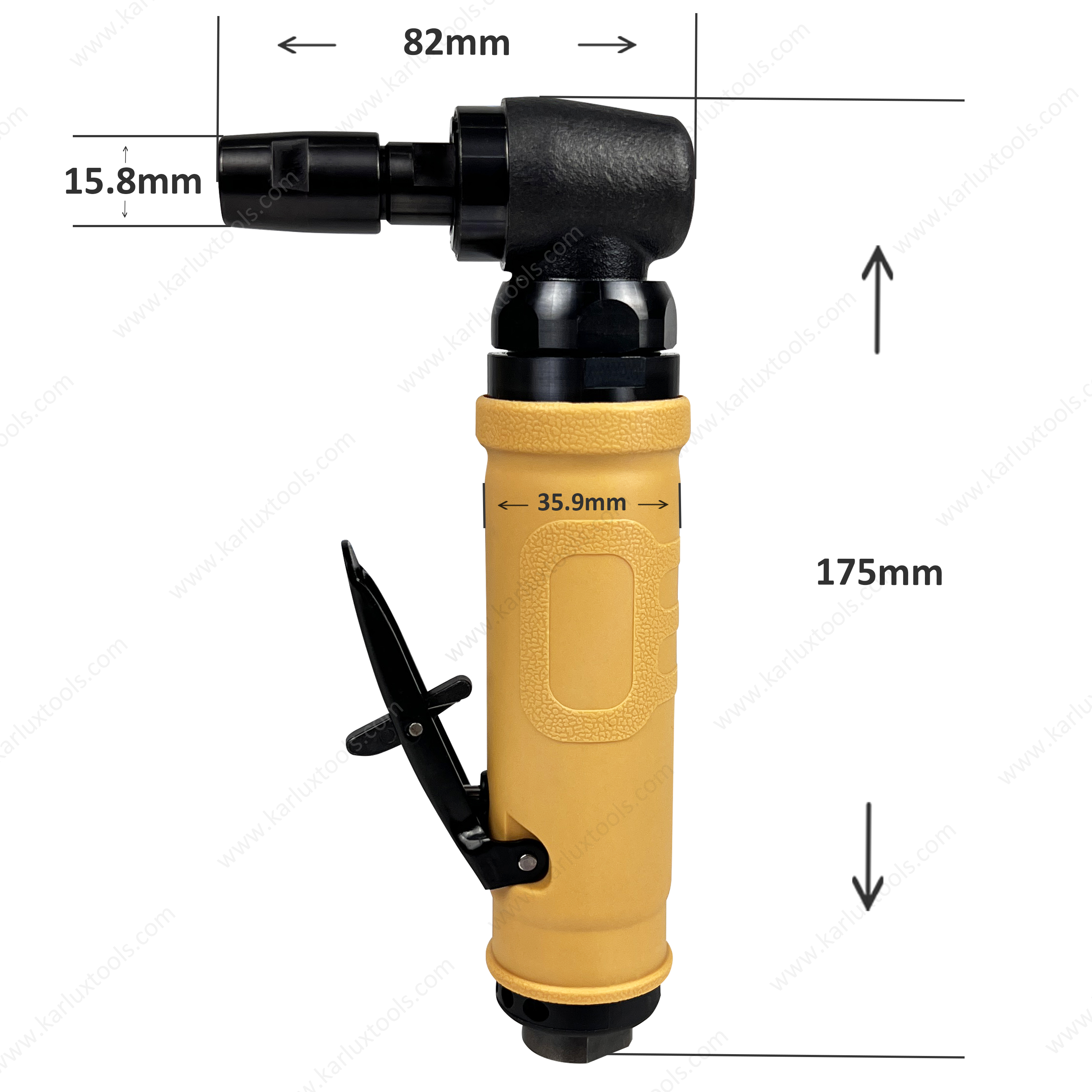 21000rpm 1/4英寸夹夹进进气气气磨牙直角研磨机前排气90度研磨机气动刻模机