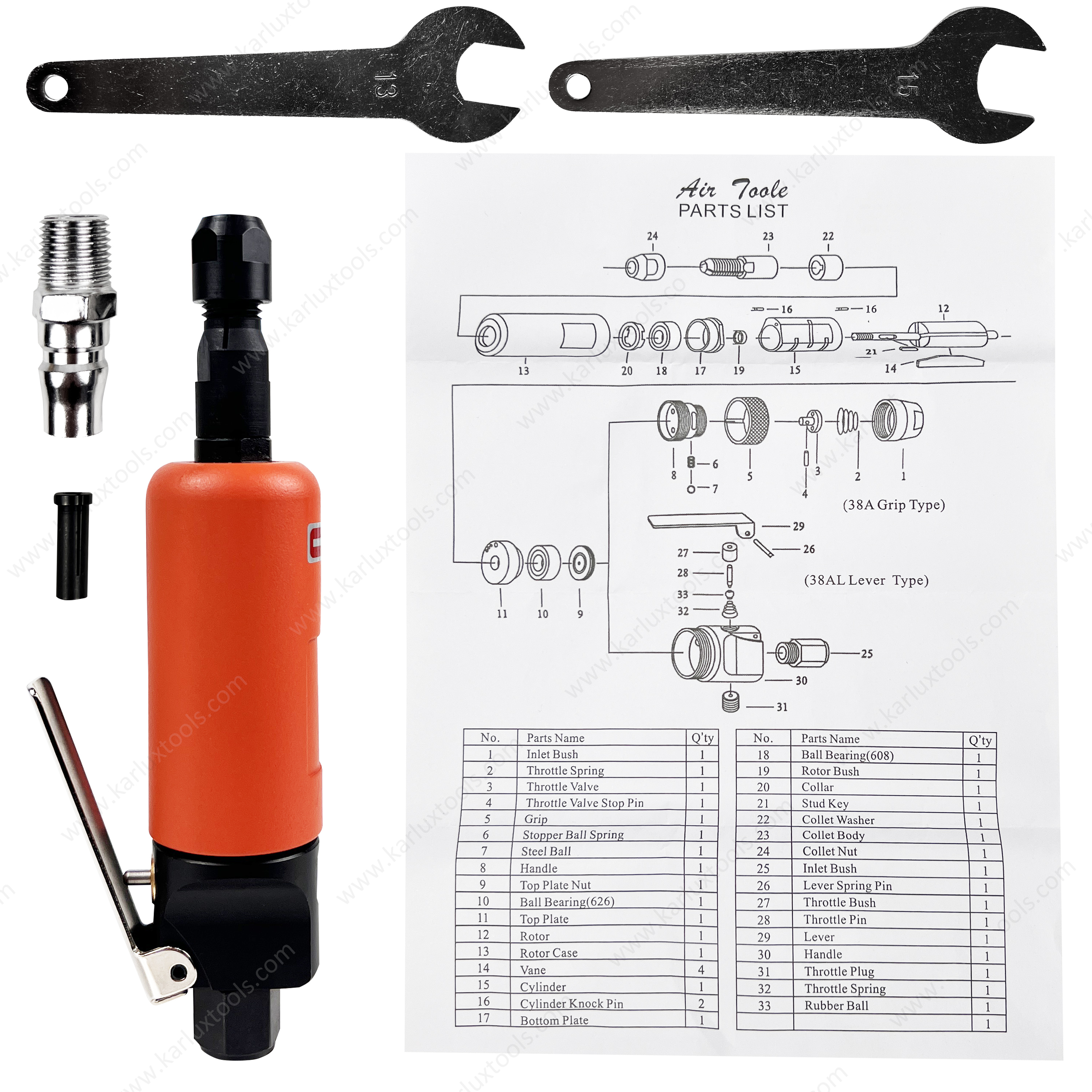 22000rpm 3mm和6mm Collet气动雕刻器抛光磨削气动雕刻机直气动刻模机