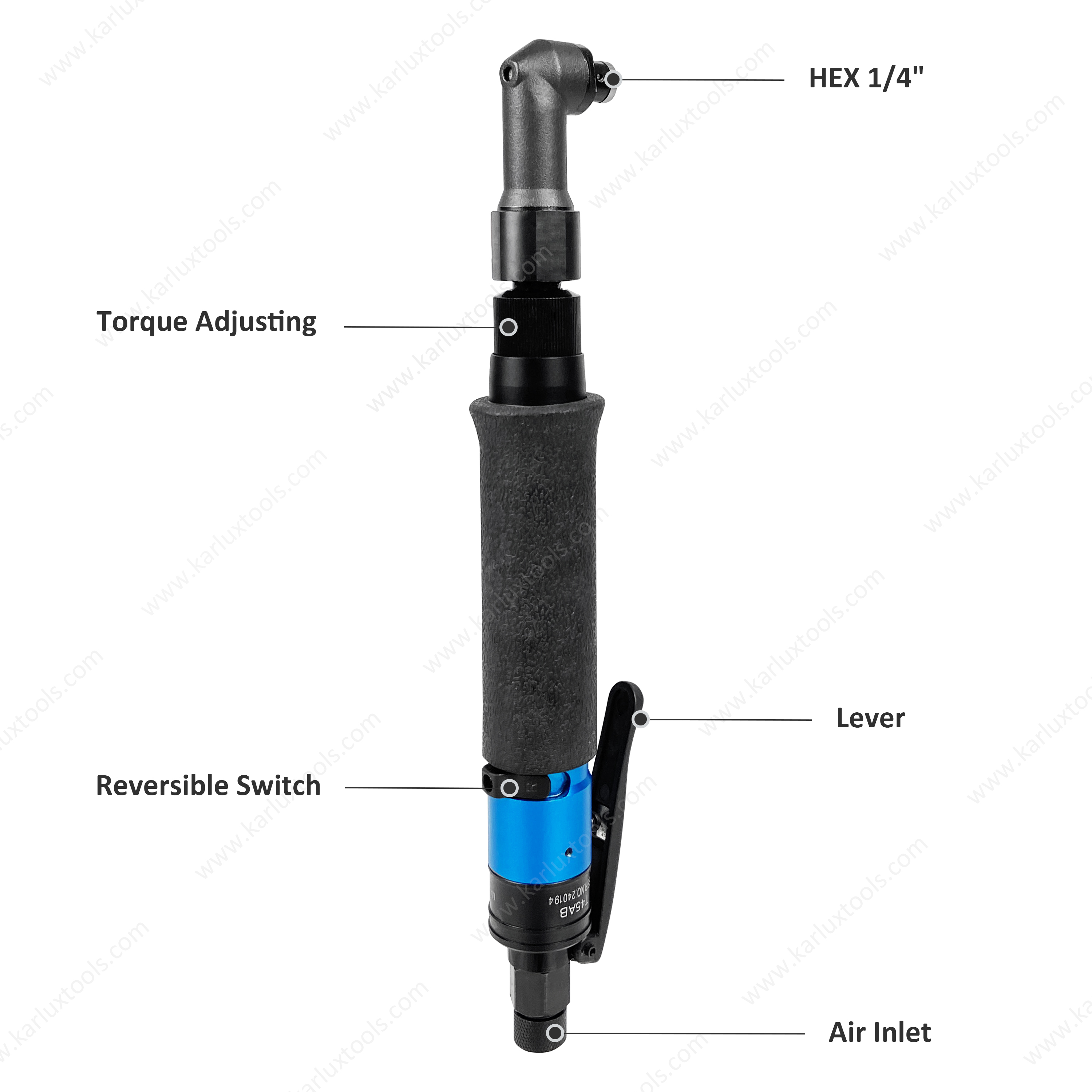 800Rpm 扭矩范围 8-40Kgf-Cm 气动螺丝刀组装工具 空气切断螺丝刀 扭矩可调角度 气动螺丝批