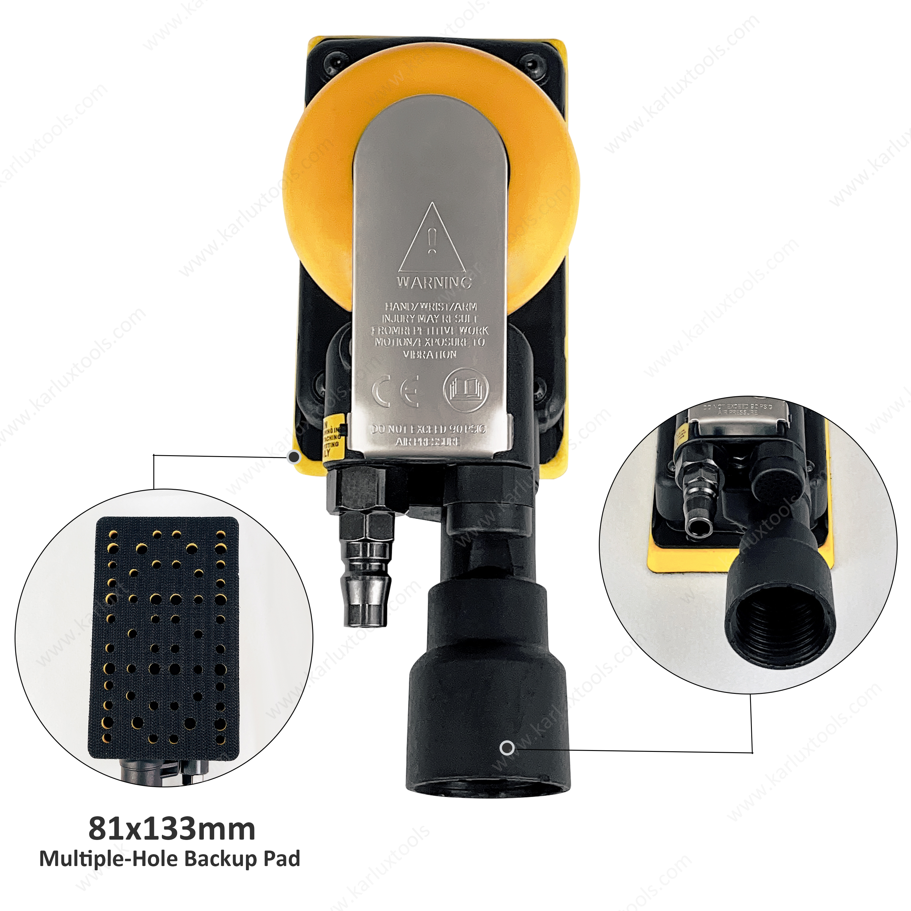 81*133mm 10000 rpm 气动中央真空轨道直径 3mm 工业空气轨道砂光机