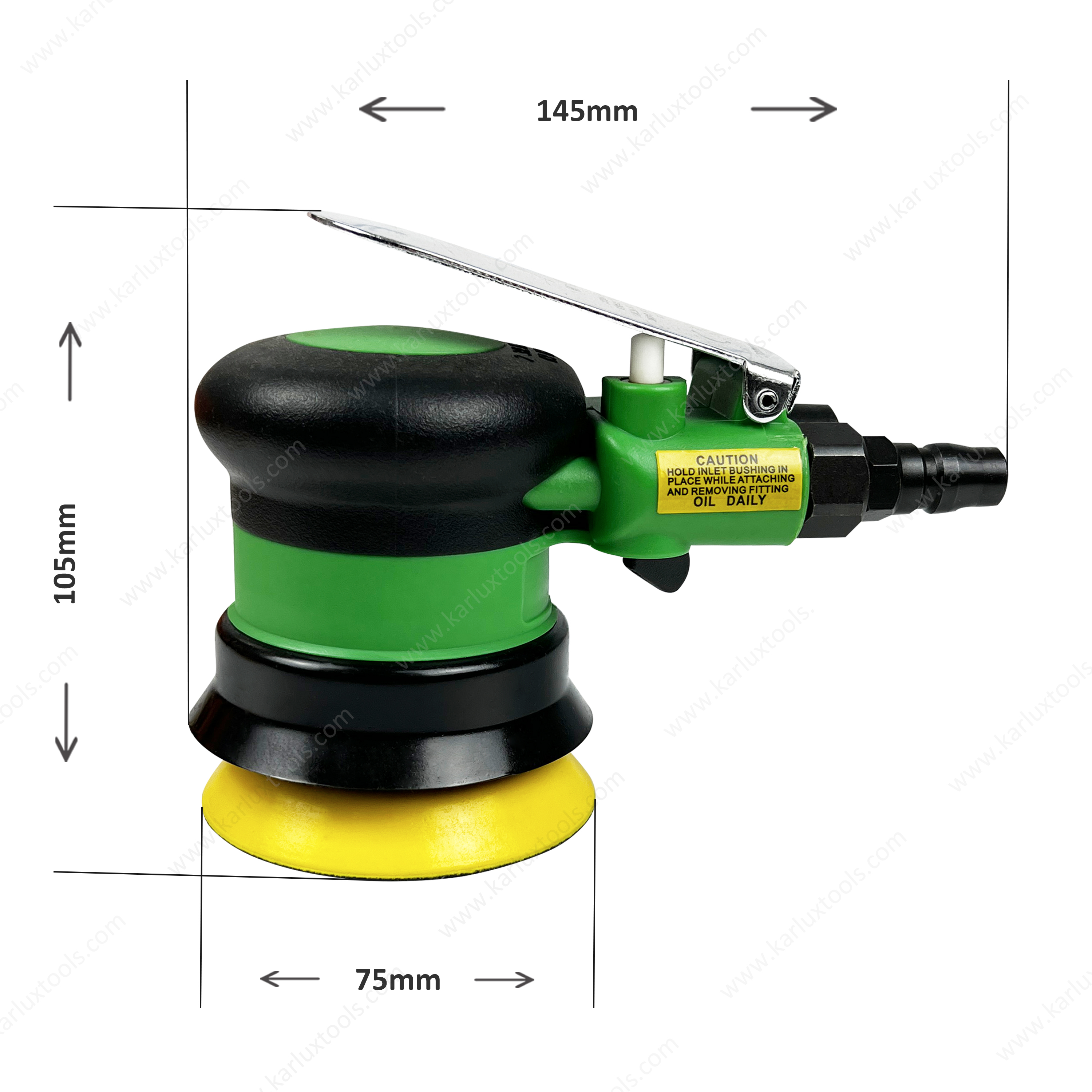 空气轨道砂光机3英寸（75毫米）轨道2.5mm/5.0/8.0mm非真空砂光机12,000rpm 