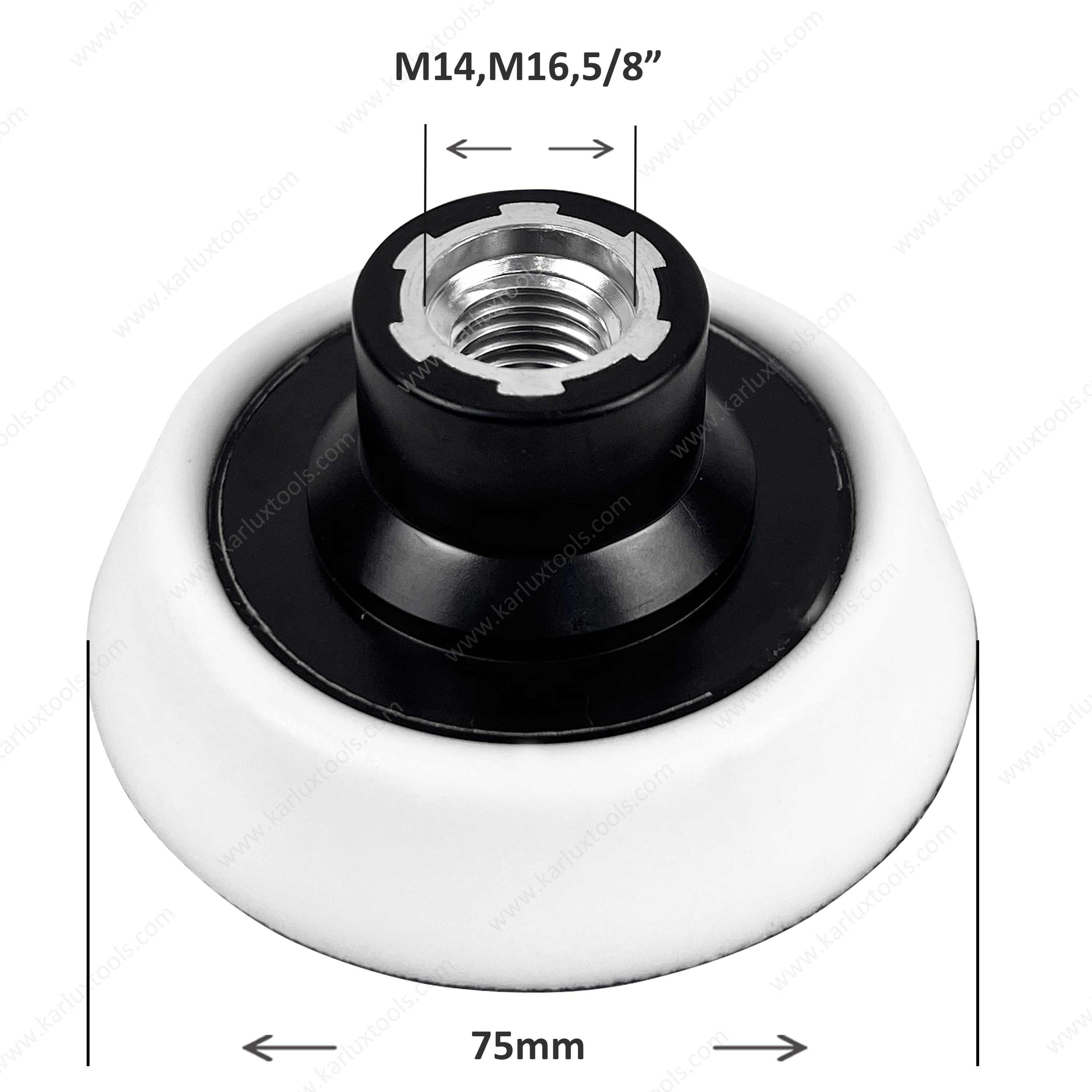 3 英寸（75 毫米）抛光垫 15 毫米中软 PU 泡沫 M10/M14/M16/5/8' 螺纹钩环和 PSA 背衬 抛光盘 用于汽车抛光和美容