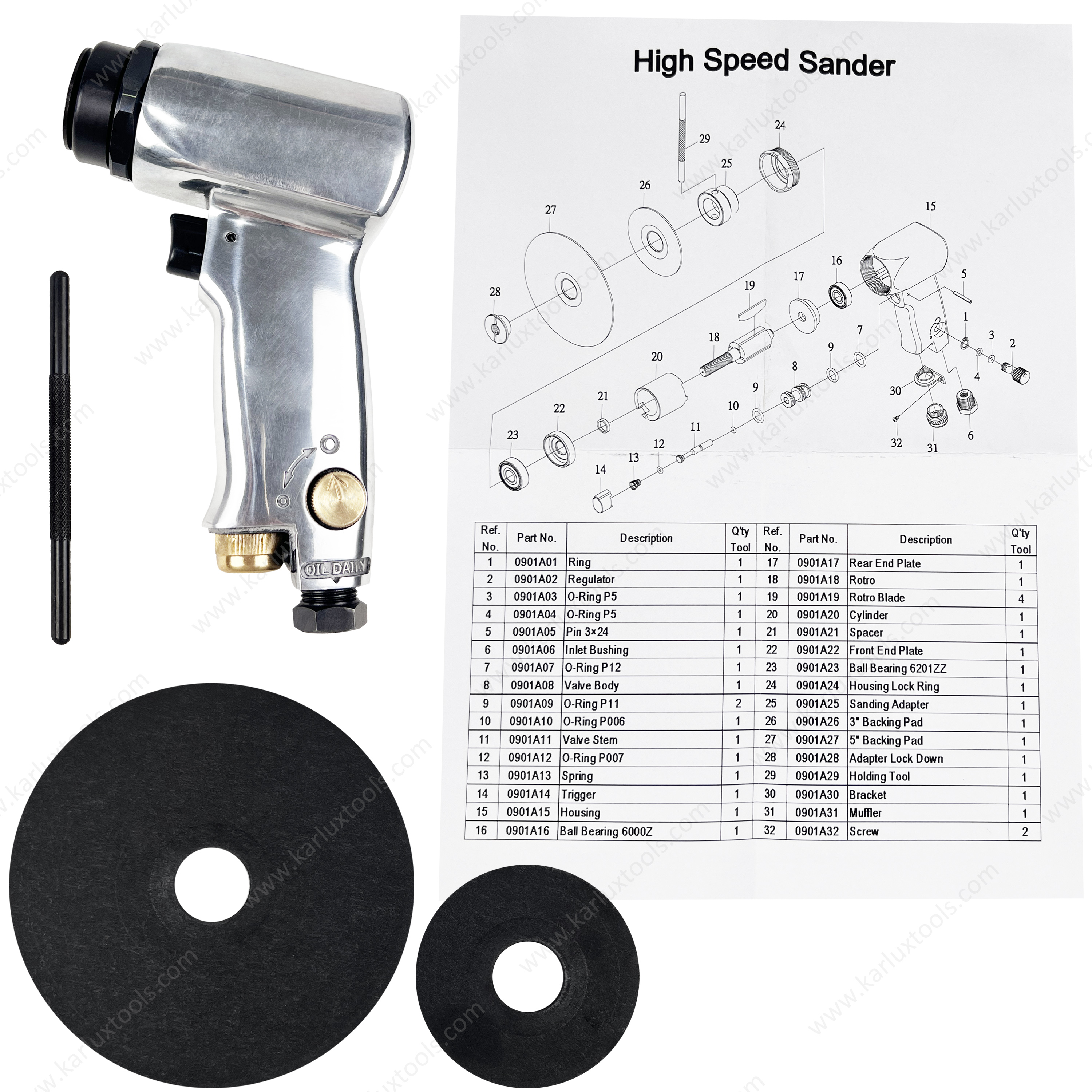 3英寸19000rpm高速低振动纤维盘砂光机空气旋转抛光机气动砂光机用于汽车金属表面处理