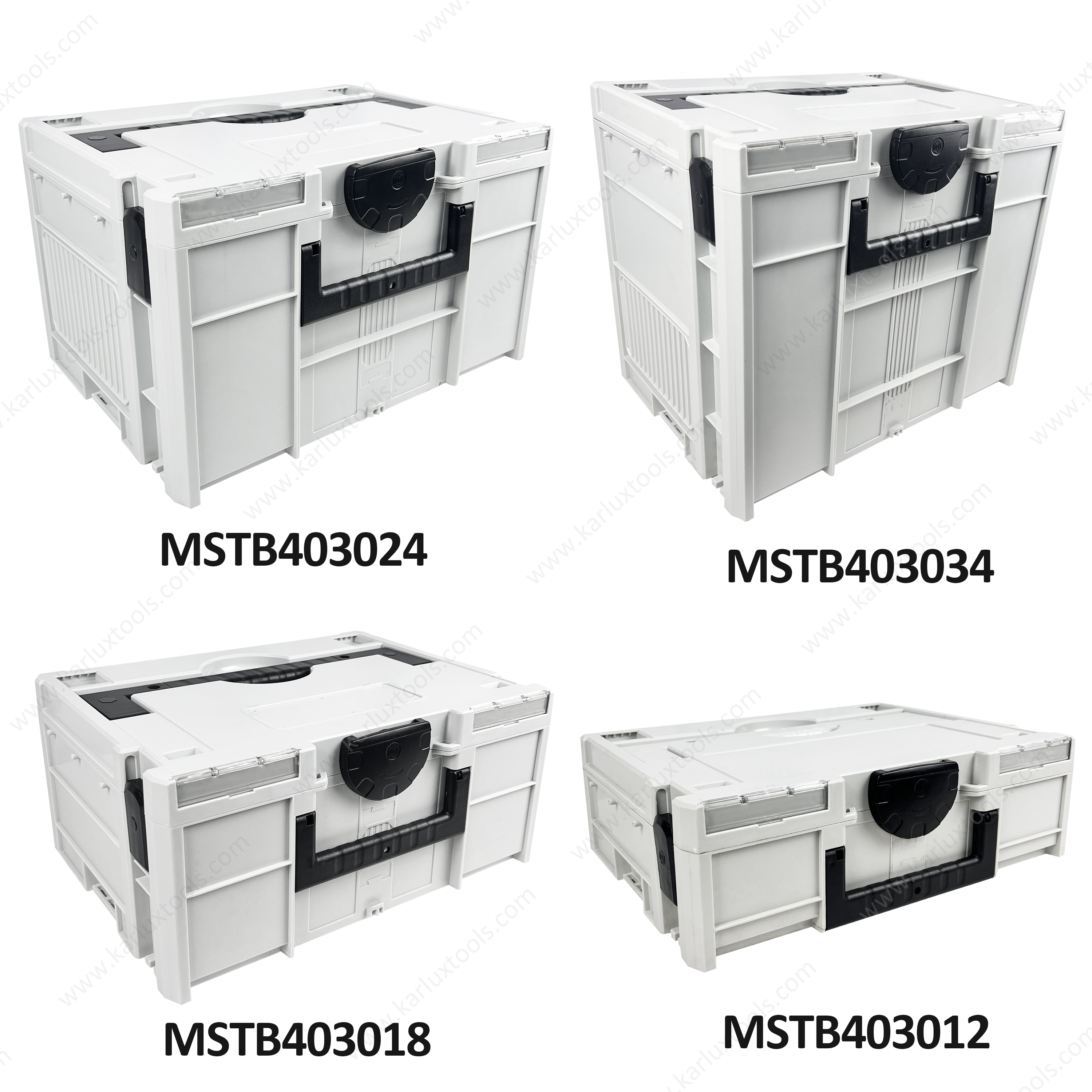40x30x34cm大型储物箱防水防尘堆放工具盒系统ABS塑料工具盒带有手柄
