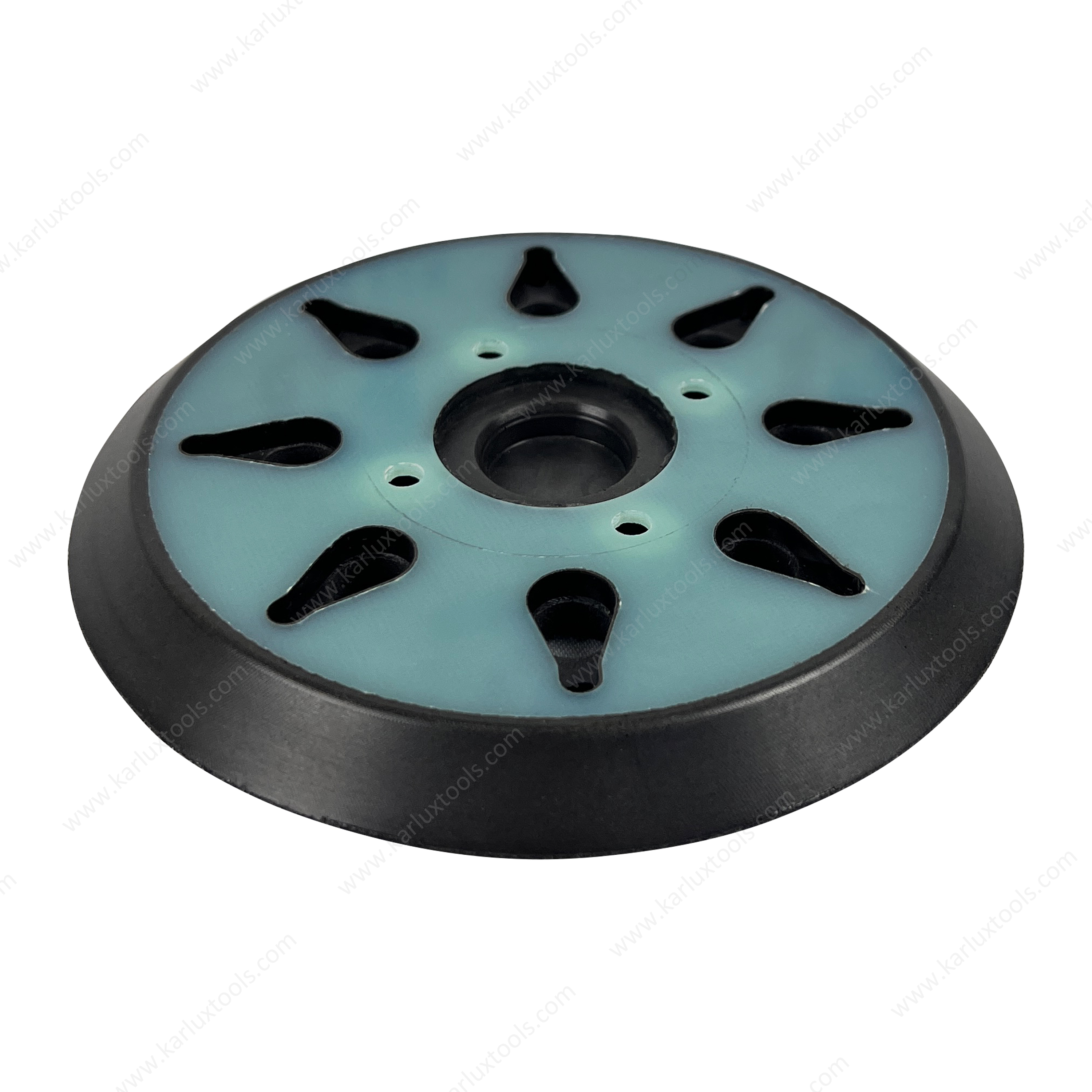 5 英寸（125 毫米）8+4 孔圆形黑色 PU 钩环背垫砂光机背垫替换垫打磨垫用于抛光抛光砂光机