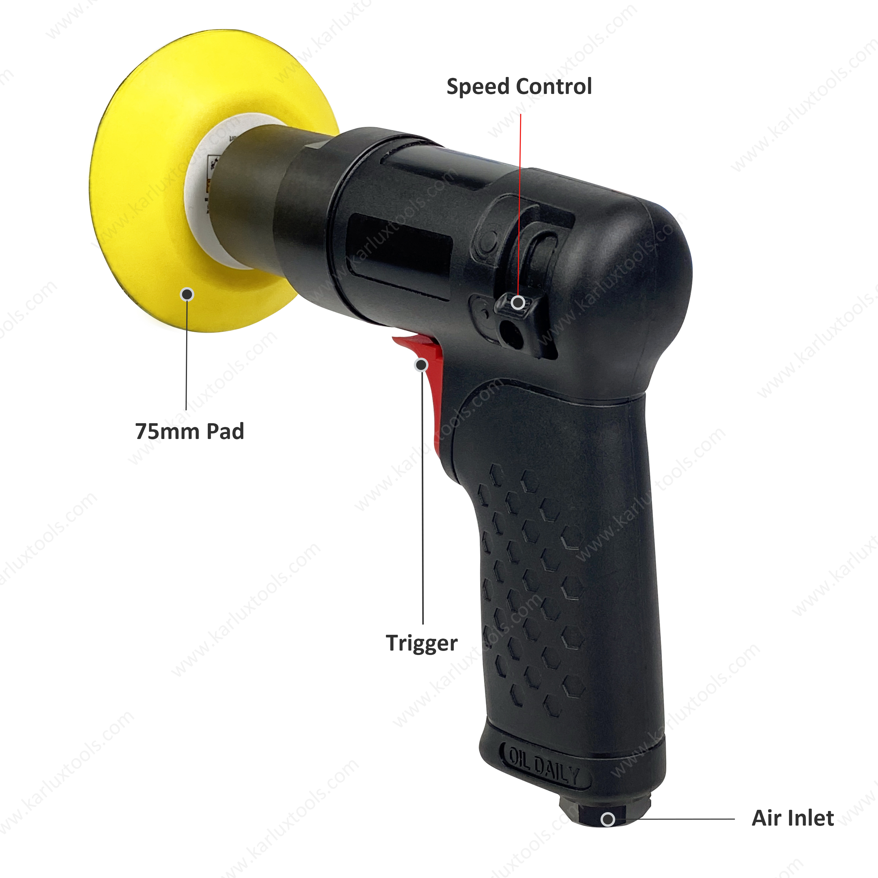 3 英寸（75 毫米）5500rpm 无轨道平面优质空气砂光机 气动抛光机
