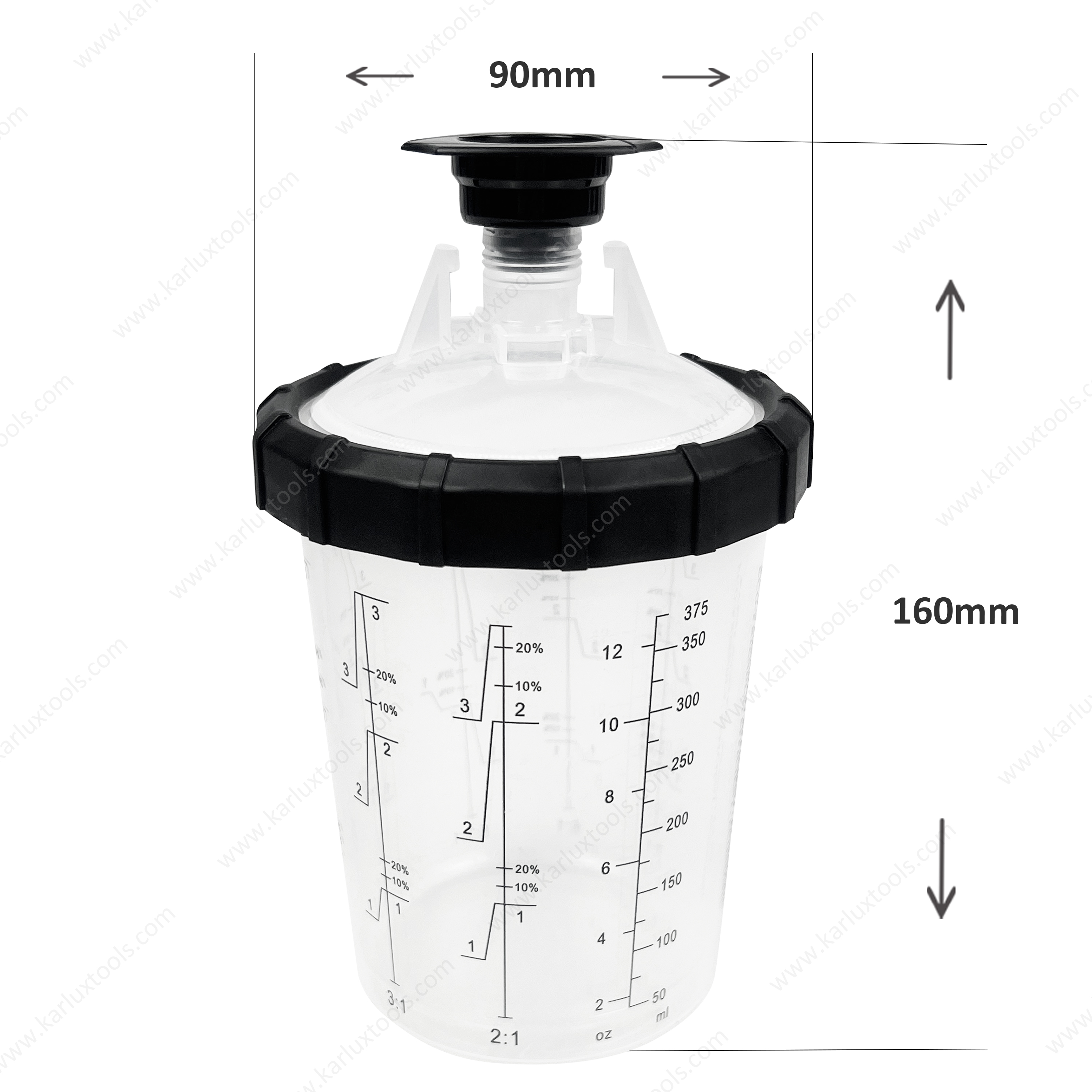 400 毫升油漆喷雾器杯塑料油漆喷枪杯带 125 麦克风或 190 麦克风过滤油漆杯