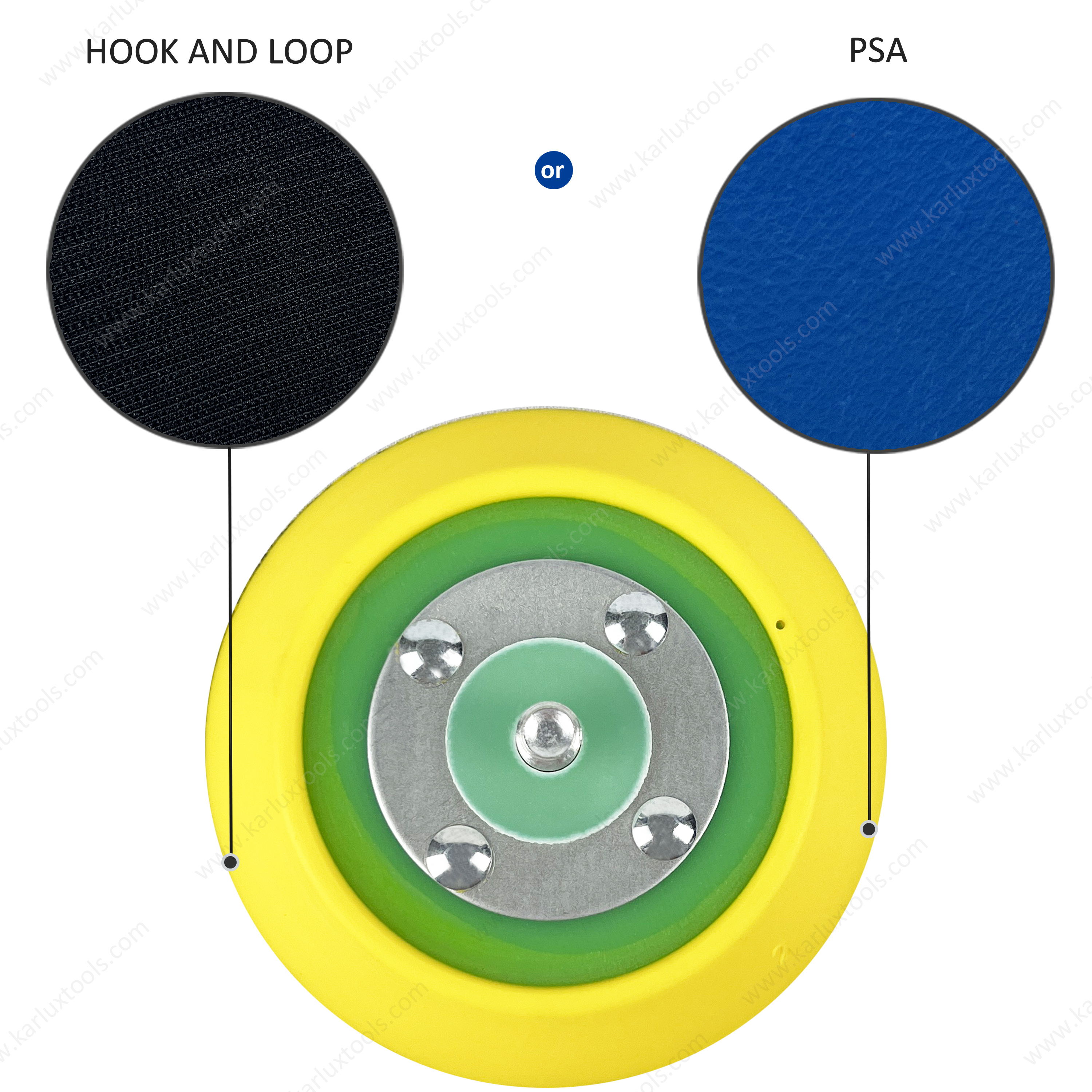 3.5 英寸 88.5 毫米 5/16 螺纹背垫专业 PU 砂光板钩环抛光盘适用于空气双动砂光机