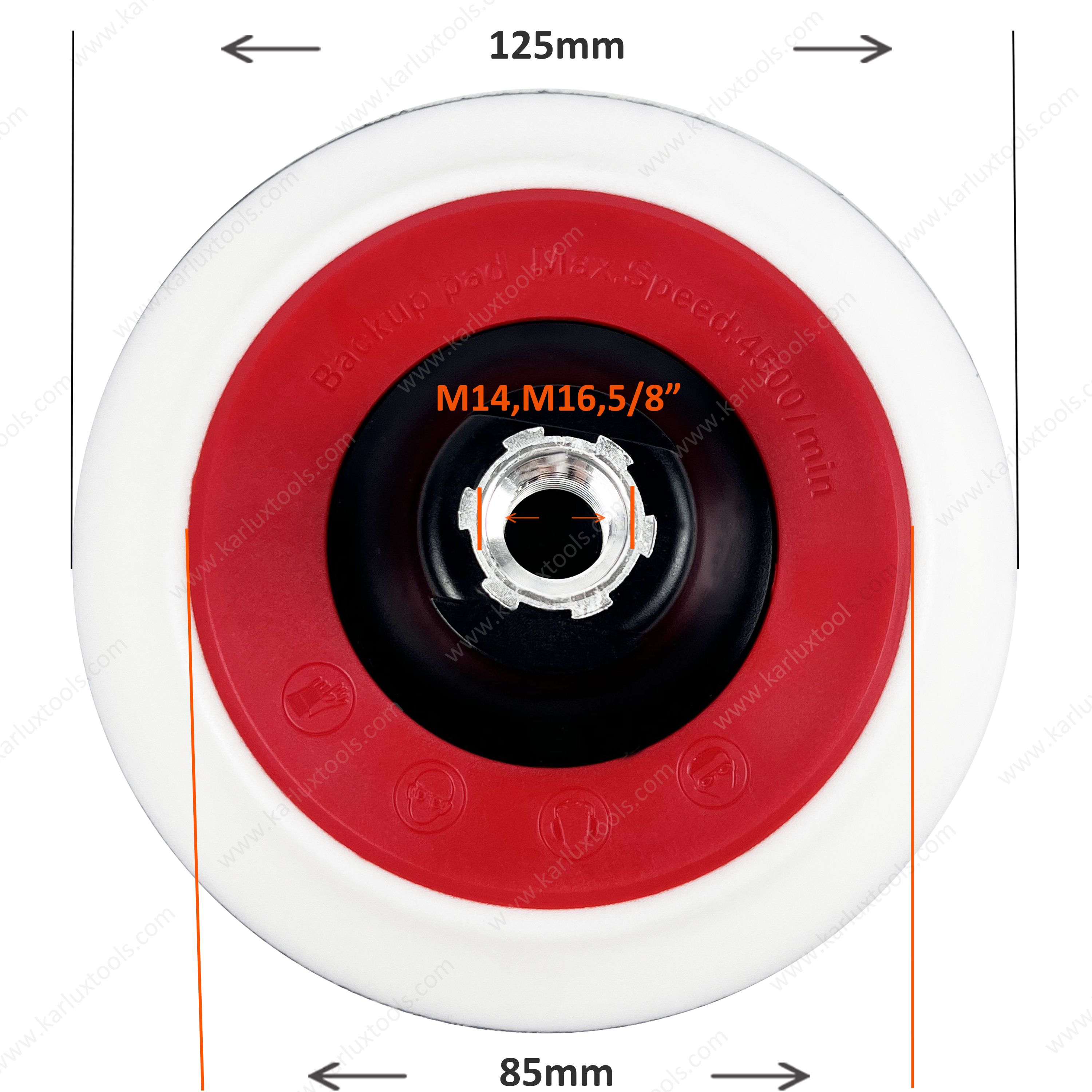 5 英寸（125 毫米）抛光垫 13 毫米中软泡沫 M14/M16/5/8' 螺纹钩环和 PSA 背衬 抛光盘 用于汽车抛光和美容