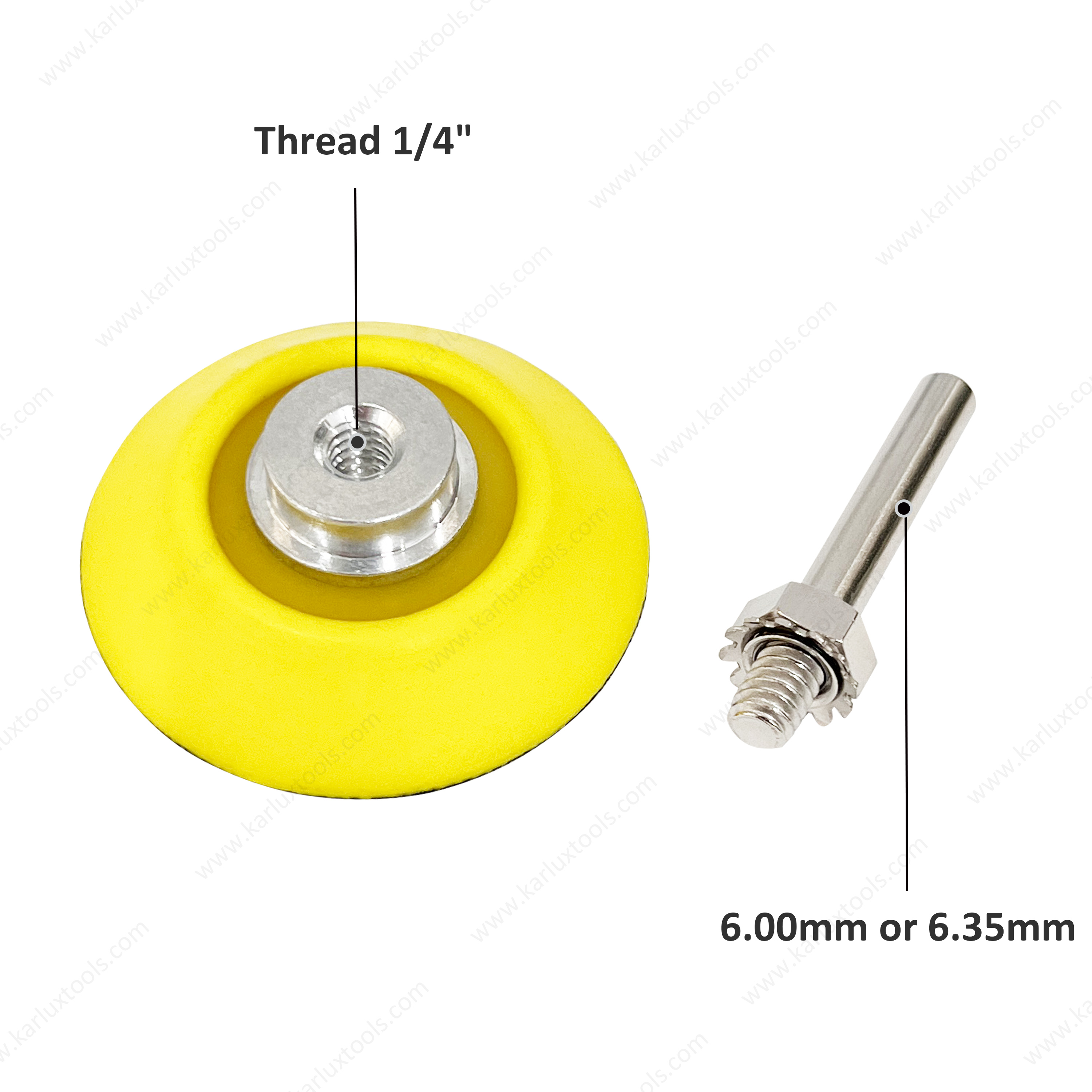 2 英寸 50 毫米 M6、1/4 英寸、5/16 英寸螺纹 6 毫米柄支撑垫打磨垫抛光盘板适用于双动空气打磨机