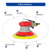 气动砂光机工具 6 英寸（150 毫米）Orbit 2.5/5.0/8.0mm 非真空 12,000RPM