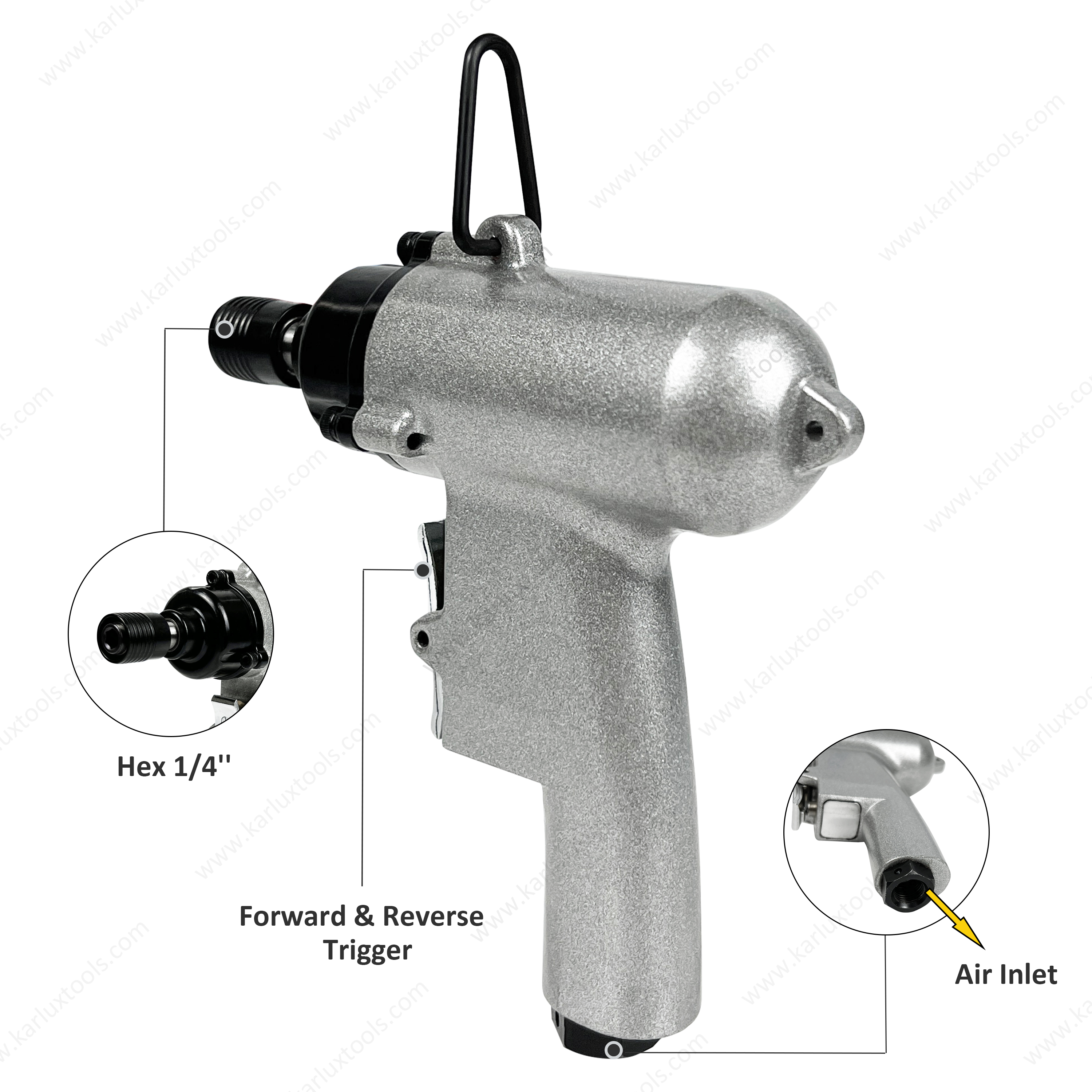 能力5-6mm 10000RPM 气动螺杆组装机绝缘自动手枪气动螺丝批