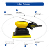 Air Sander 3x4inch（75x100mm）轨道3.0毫米非真空10,000rpm空气矩形砂光机