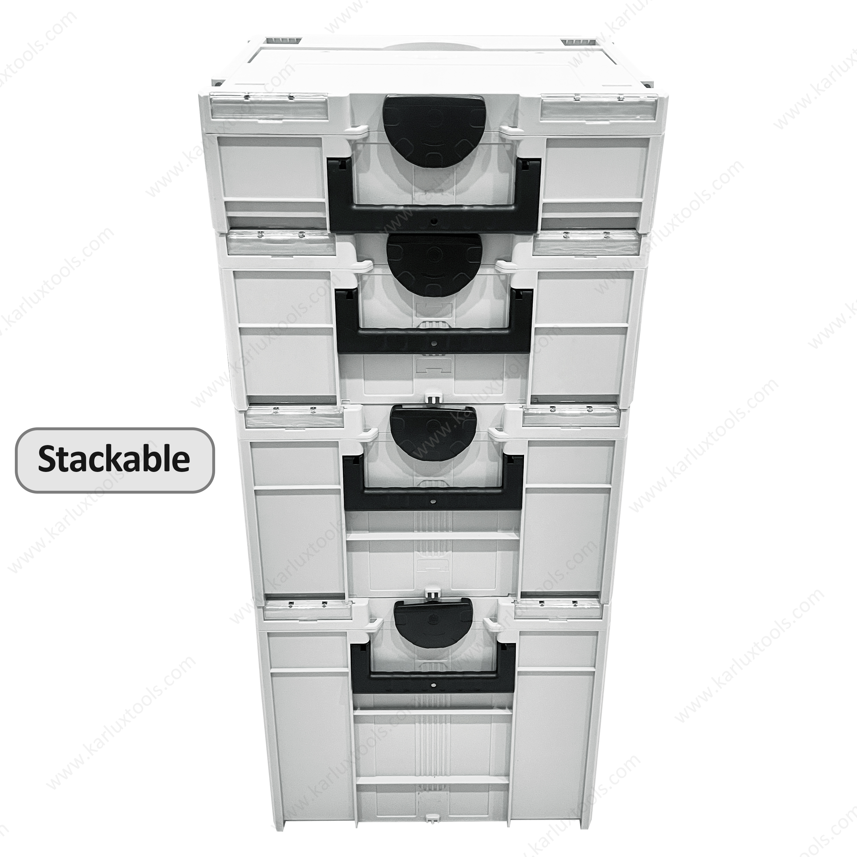 40x30x24cm中型储物盒防水防尘堆放工具盒系统ABS塑料工具盒带有手柄