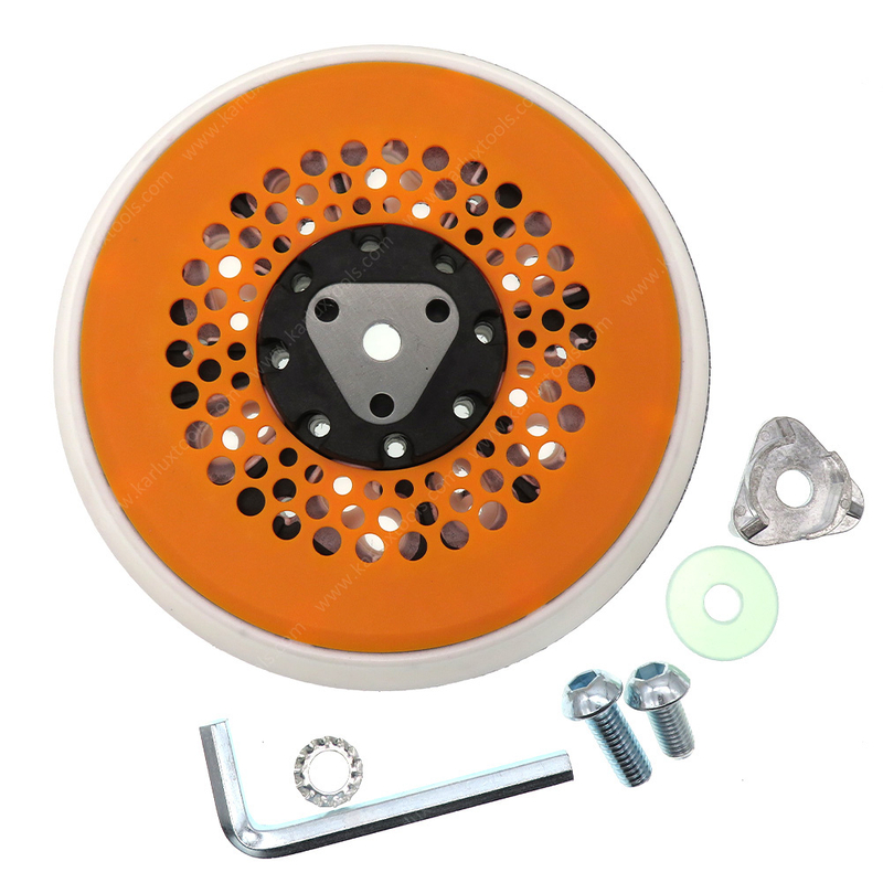 砂光机背垫 PU 6 英寸（150 毫米）51 孔带 1 个键、1 个垫圈、1 个螺栓（5/16 英寸）、1 个螺栓（M8）、1 个波形垫圈和 1 个适用于费斯托砂光机的适配器