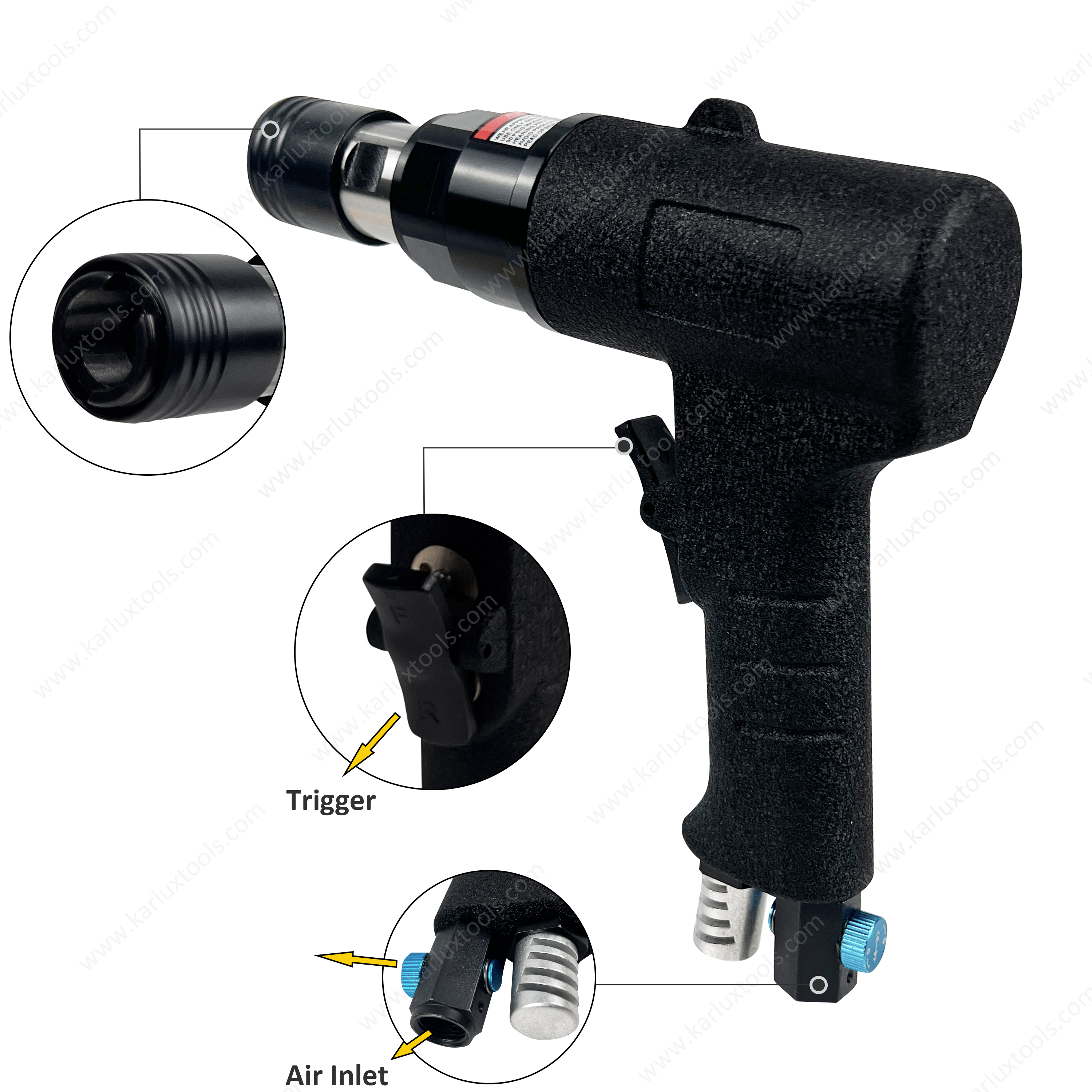 200rpm M3-M12金属加工气动敲击枪手持式tapper Chuck Gun Trigger类型tapper
