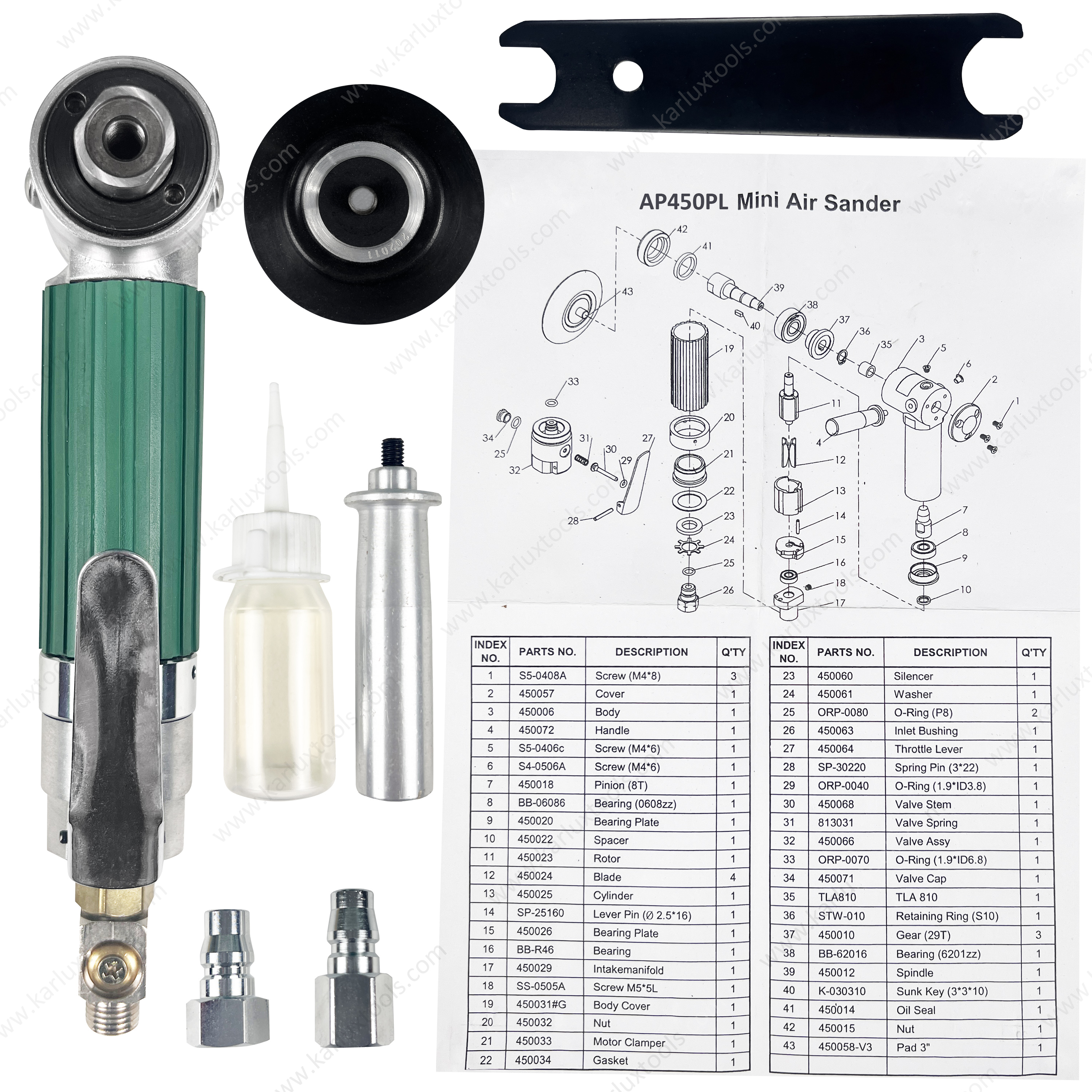AP450PL轻重2英寸角抛光器气动抛光工具