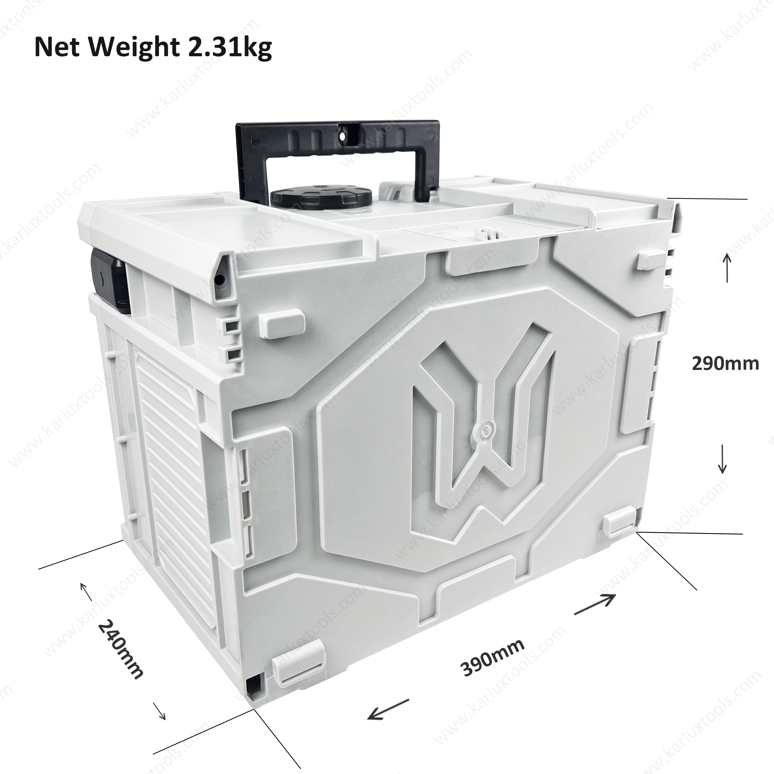 40x30x24cm中型储物盒防水防尘堆放工具盒系统ABS塑料工具盒带有手柄
