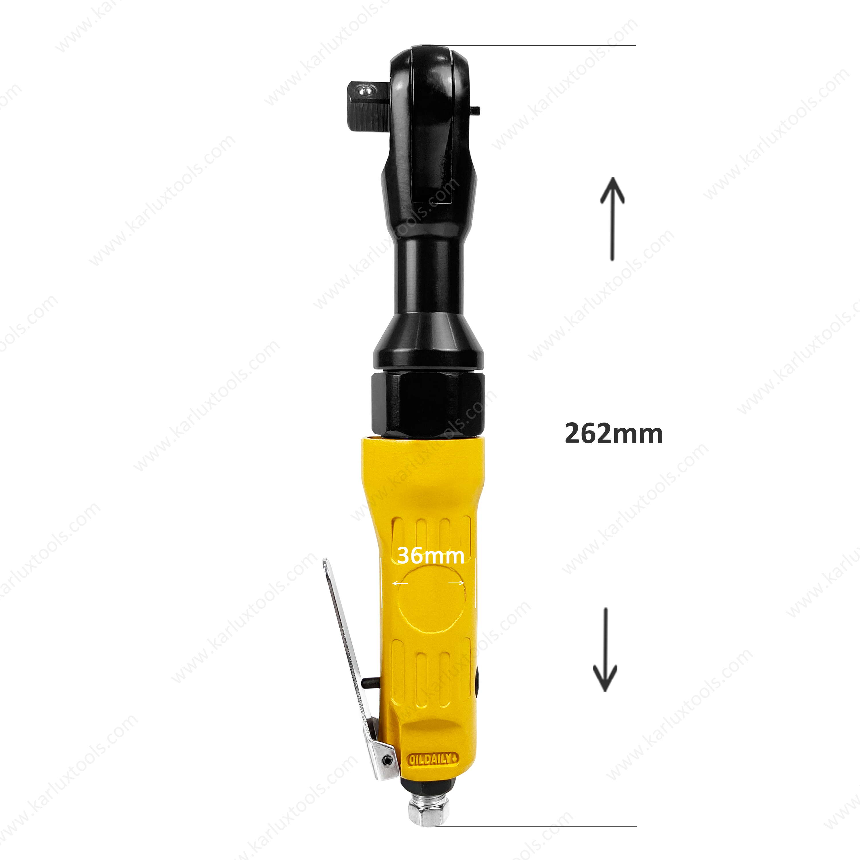 ARWY128816-C 气动棘轮扳手 160rpm 六角孔尺寸 1/2'' 或 3/8'' 螺栓尺寸 M10 最大扭矩 88N.m