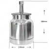 G3/8 螺纹 750 毫升铝制喷枪油漆杯气动工具替换液罐虹吸进料油漆罐适用于 气动喷枪