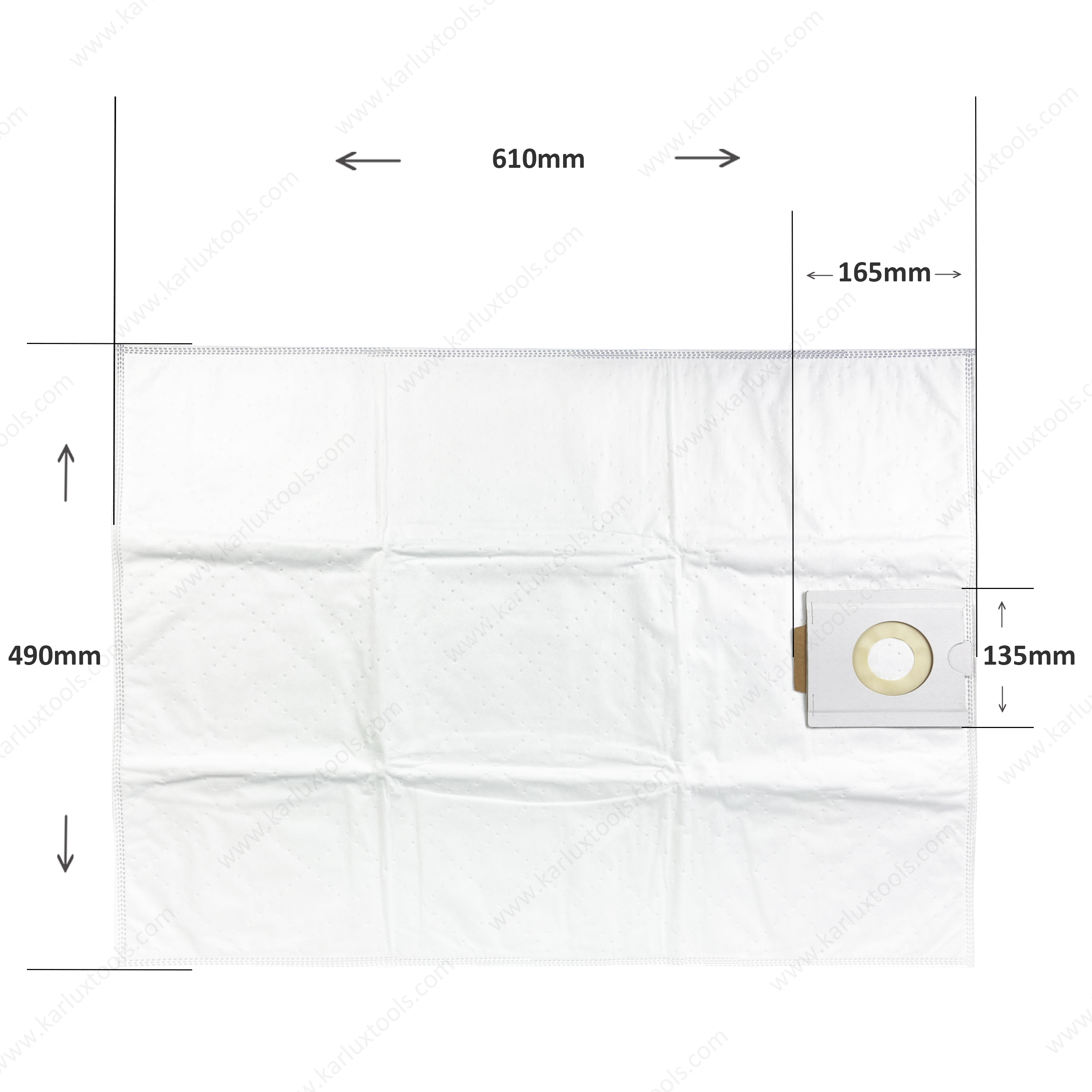 490mm*610mm 干式除尘器袋 除尘器袋