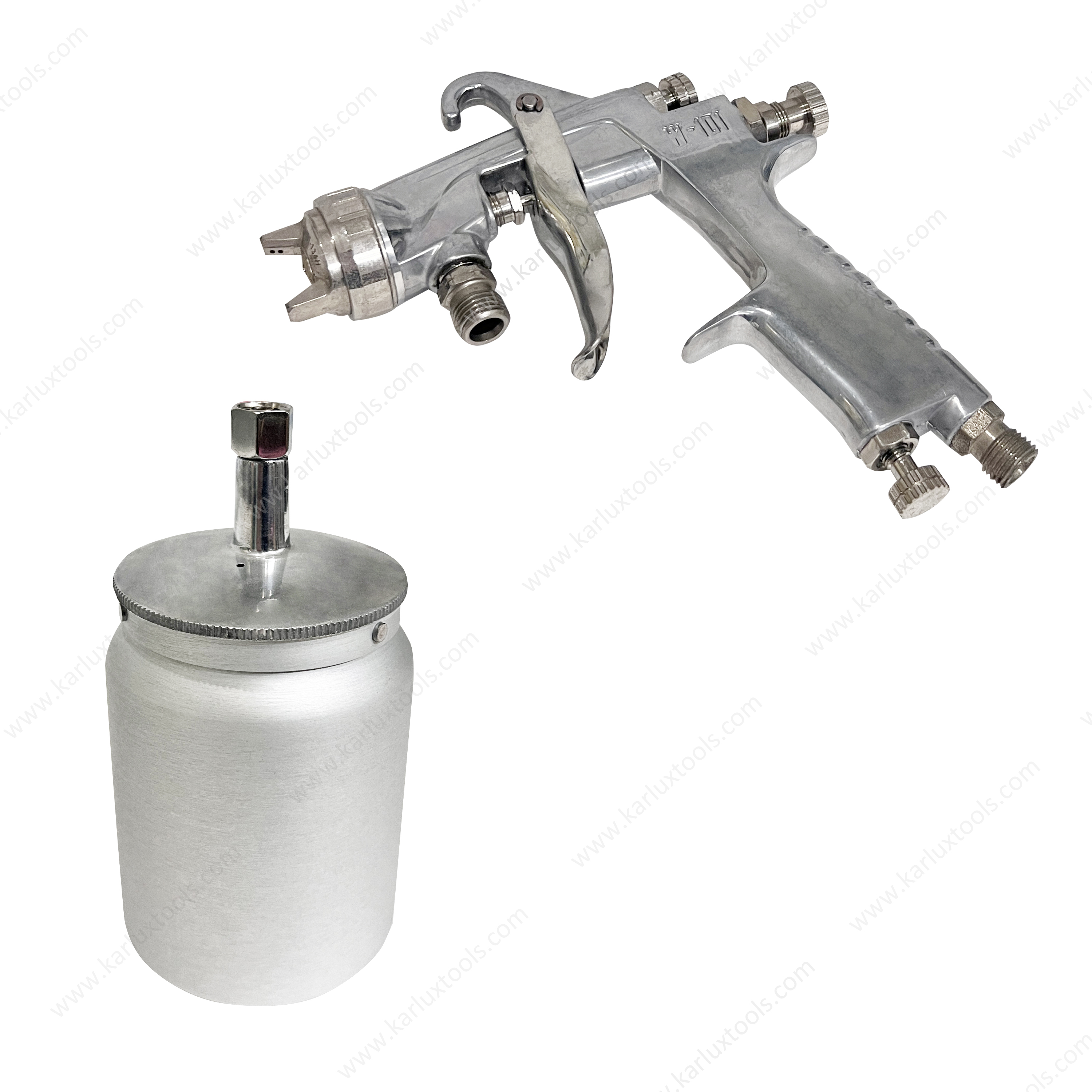 W-101-S 600ml 1.0/1.3/1.5/1.8mm 轻型吸式油漆修补喷雾器空气油漆喷枪带容器杯
