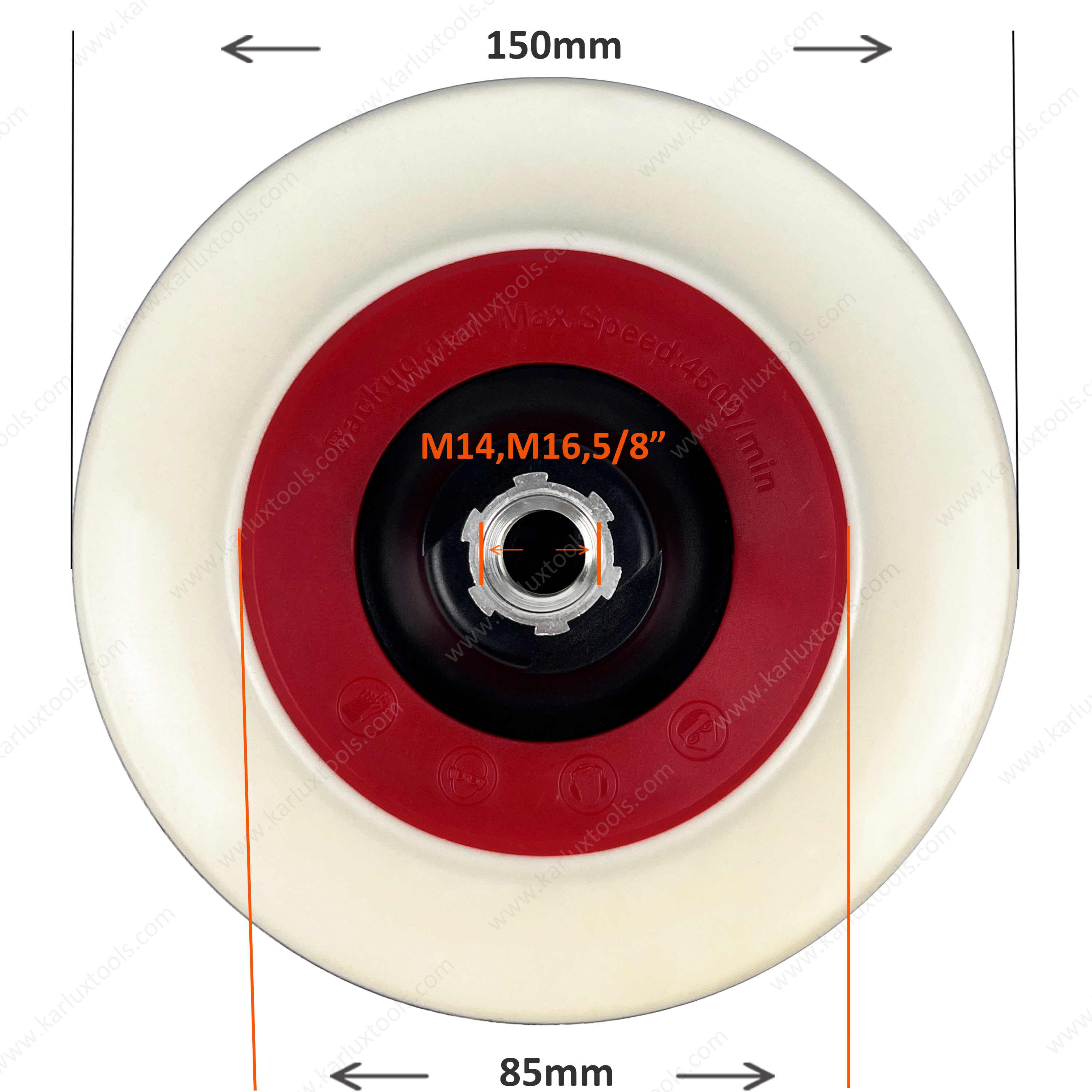 6 英寸（150 毫米）抛光垫 13 毫米中软泡沫 M14/M16/5/8' 螺纹钩环和 PSA 背衬 抛光盘 用于汽车抛光和美容