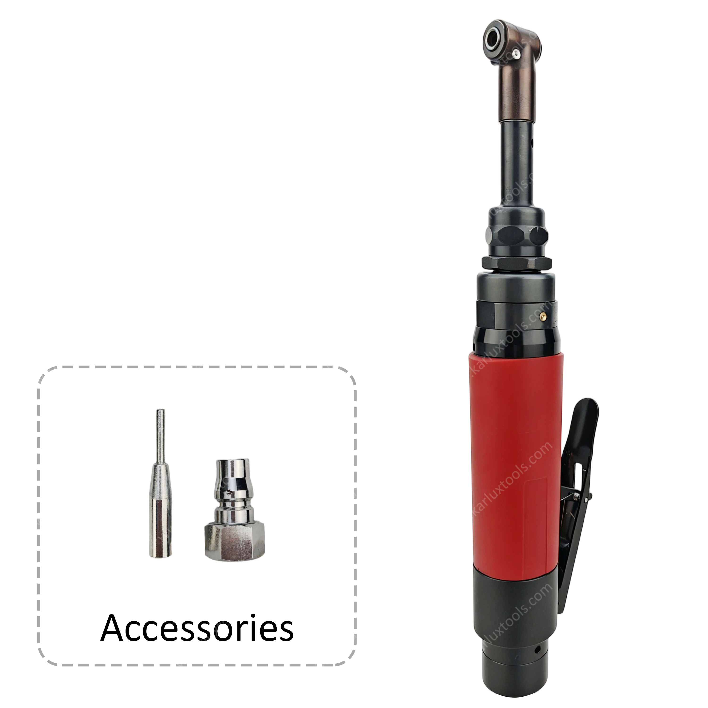 1/4'' M6 主轴 3600rpm 1.2HP 加长直角 气动刻模机 用于狭窄空间研磨的气动抛光工具