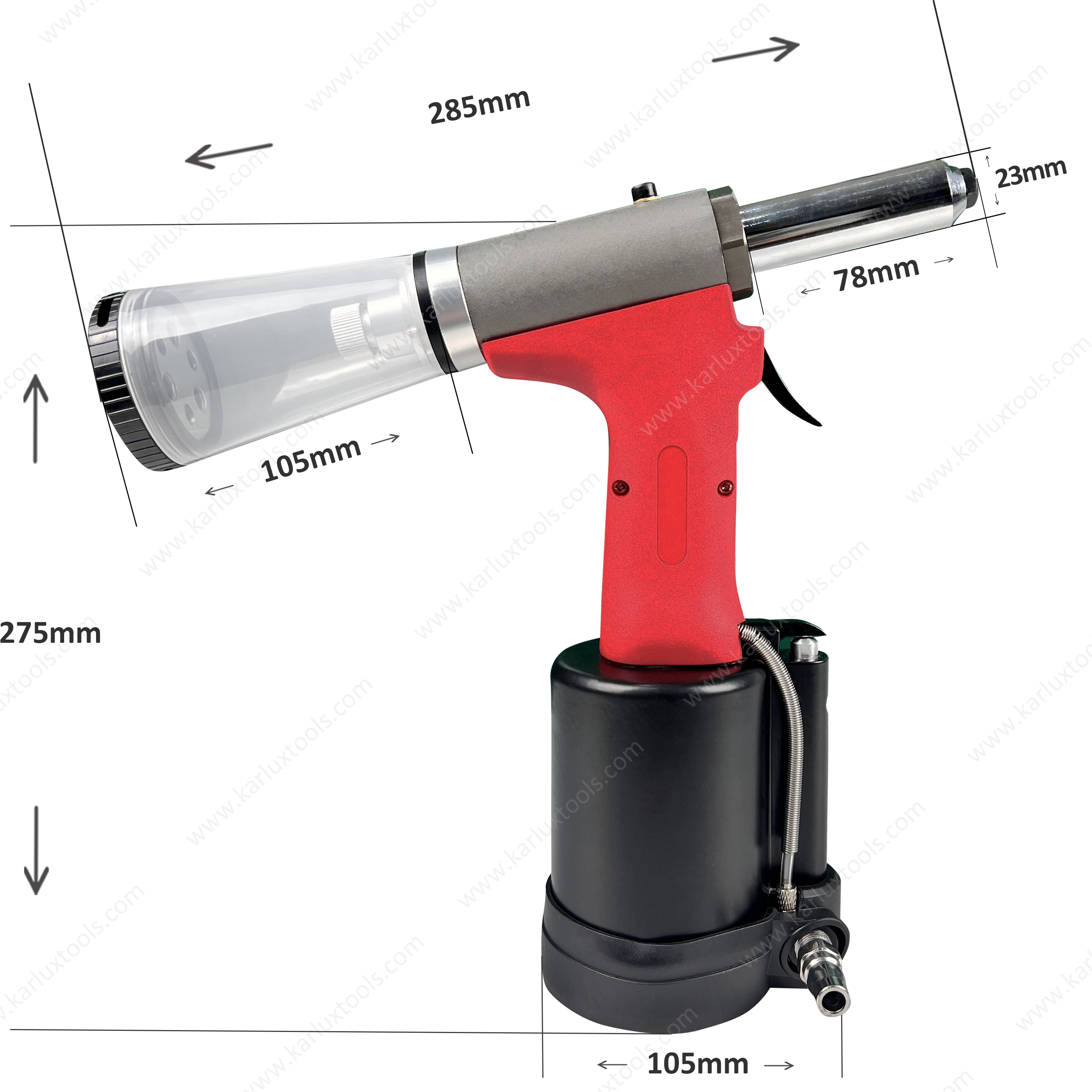 兼容铆钉尺寸 2.4-4.8mm 拉铆工具气动真空枪 气动拉铆枪