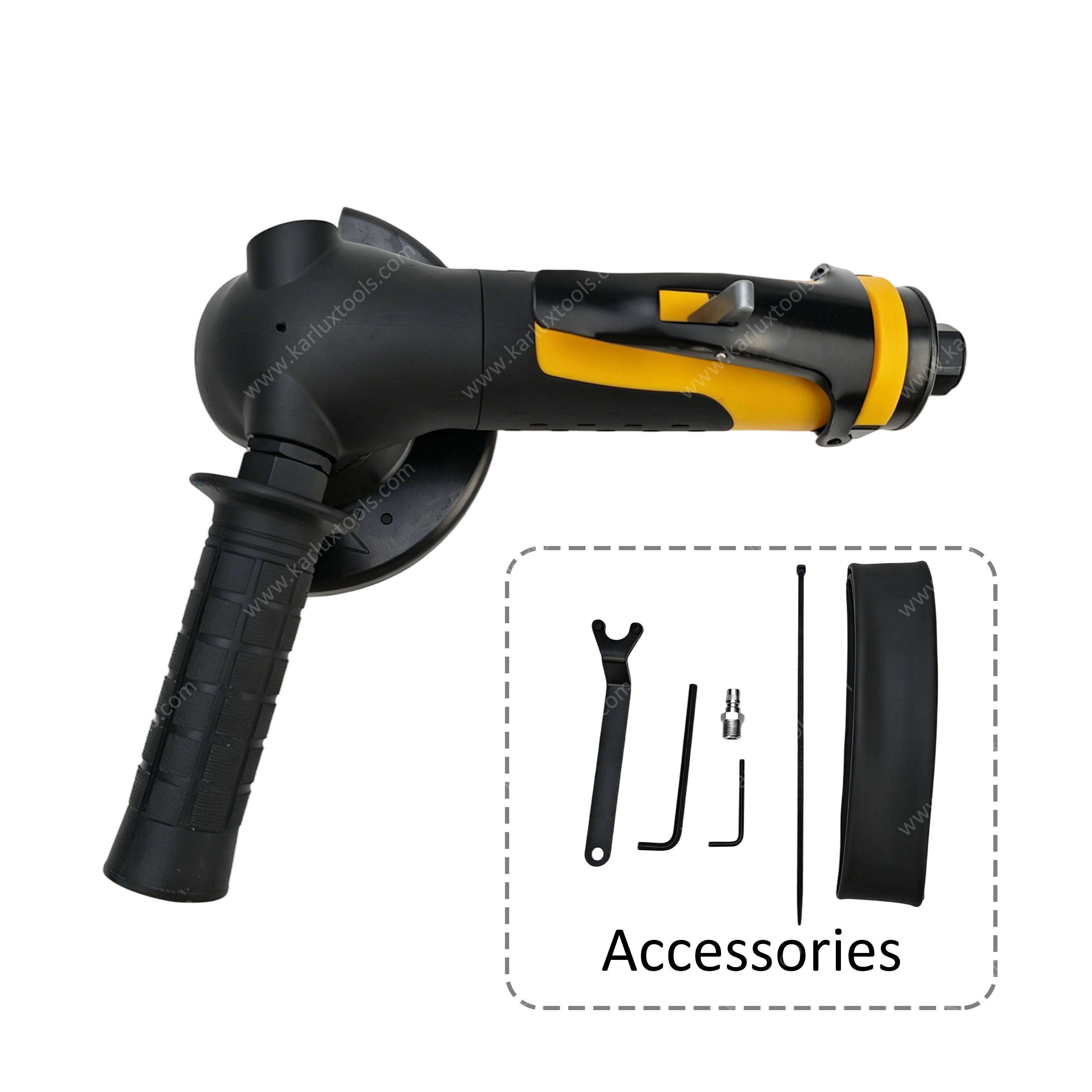 5 英寸 12000RPM 工业 气动角磨机 2.4Hp 大功率重型气动研磨工具手持式风动盘磨机