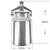 G3/8 螺纹 1000ml 1L 铝制喷枪油漆杯专业吸送液罐空气喷漆枪替换罐