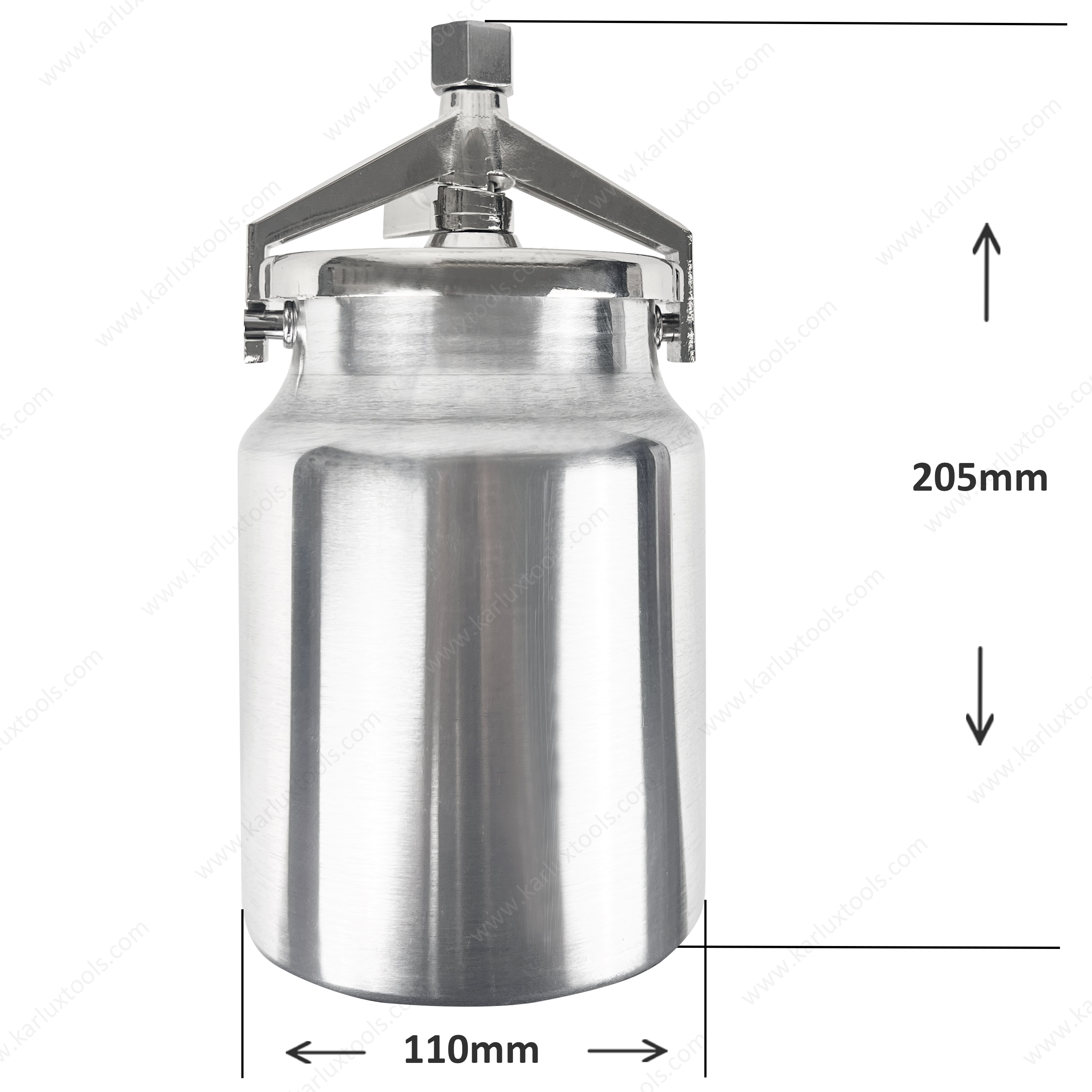 G3/8 螺纹 1000ml 1L 铝制喷枪油漆杯专业吸送液罐空气喷漆枪替换罐