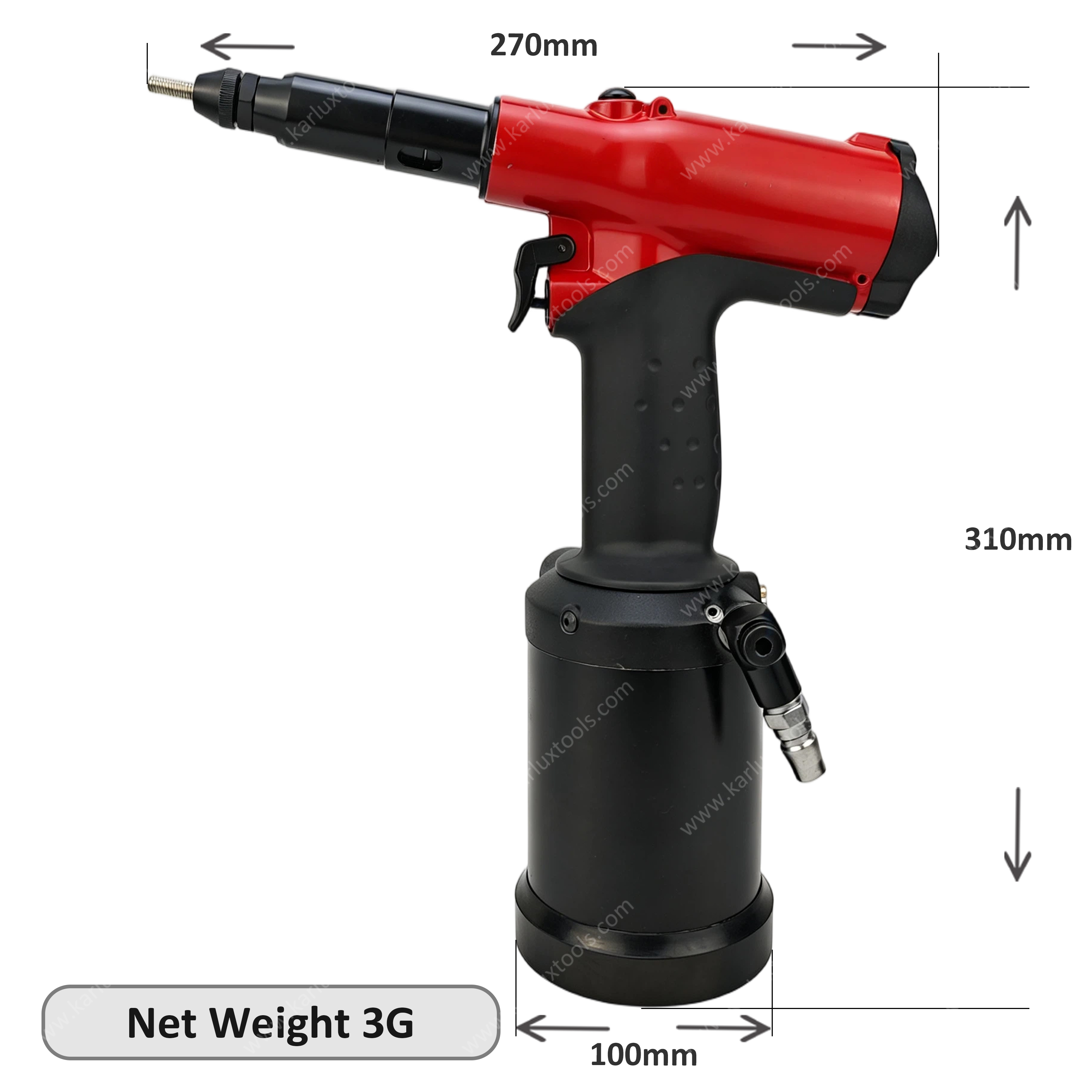 M4-M12 1/8''-1/2'' 23KN 力 7mm 行程 不锈钢气动液压铆螺母枪 自动气动工具