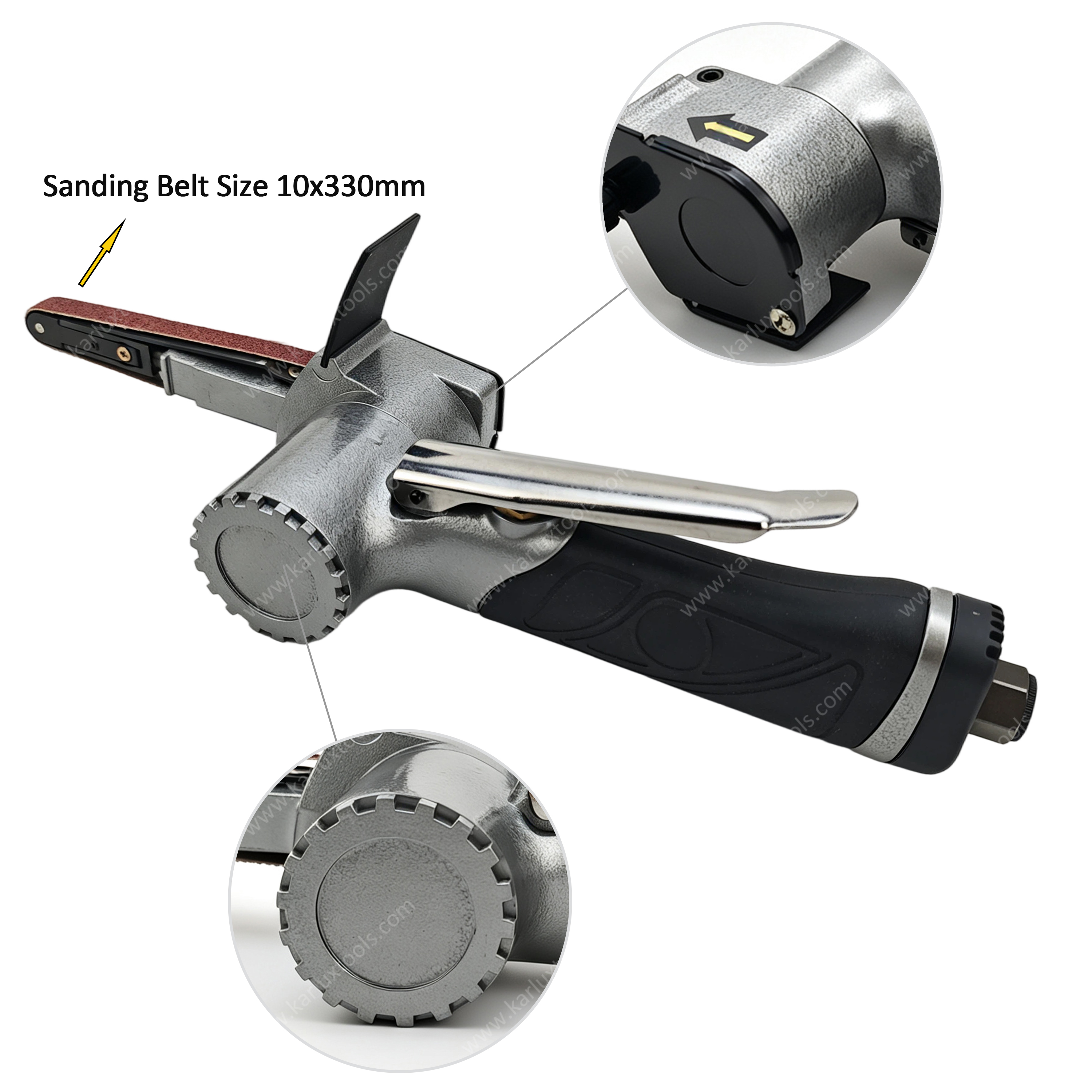 10x330mm 17000RPM 高速气动指带砂光机空气研磨机适用于金属加工汽车车身维修专业人员