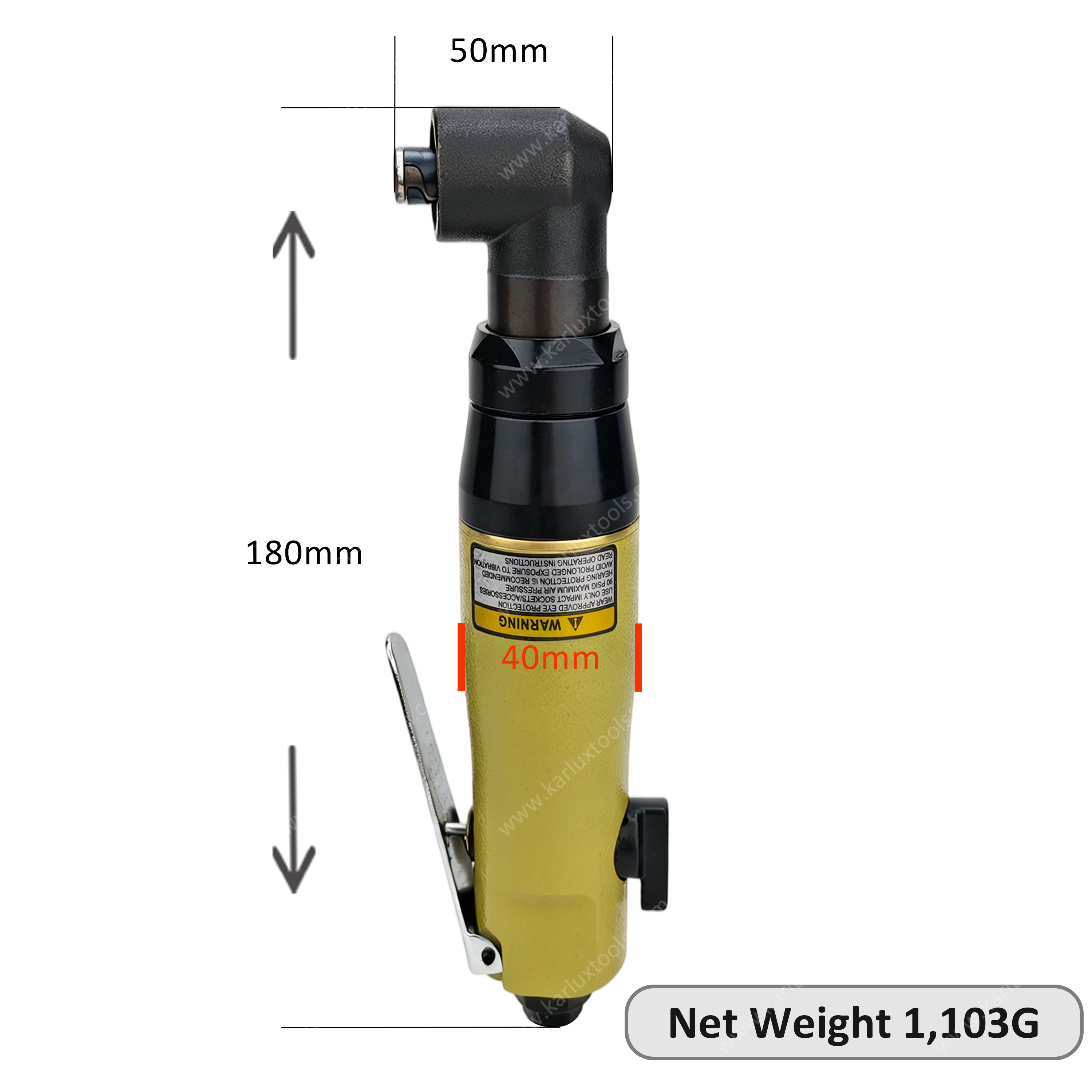 60Nm 9000rpm 1/4 英寸 90 度直角 气动螺丝批 重型工业气动螺丝刀组装工具